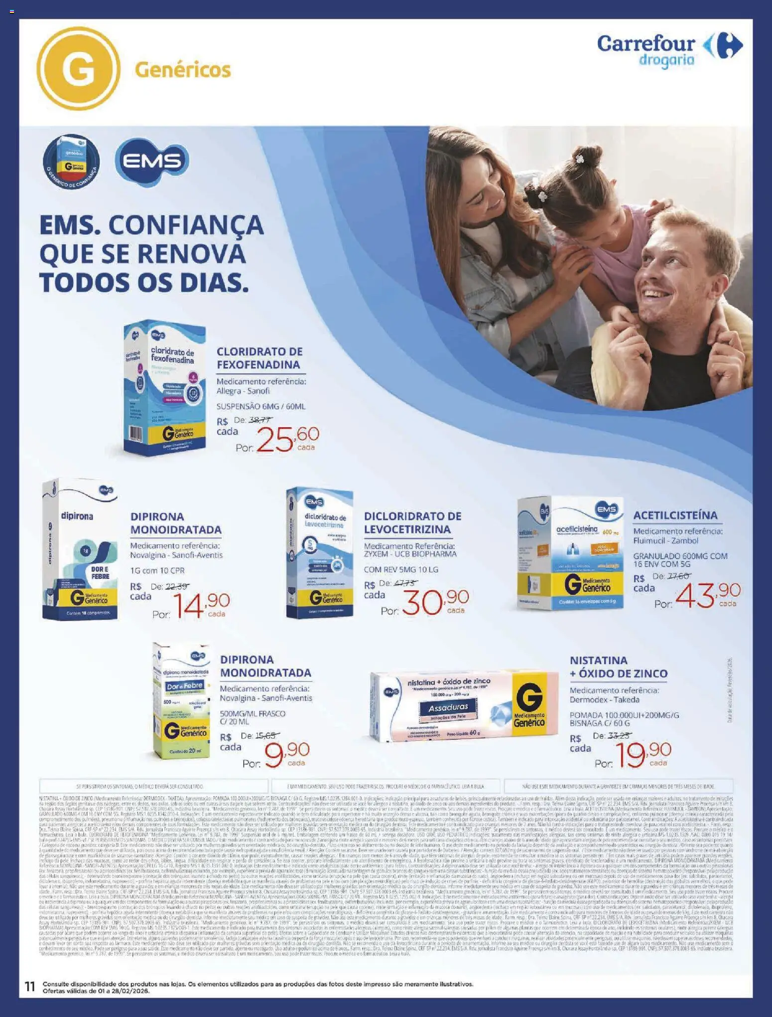 Carrefour Folheto - válido de 01.02.2026 | Página: 11 | Produtos: Suspensão, Gin, Pomada, Cimento