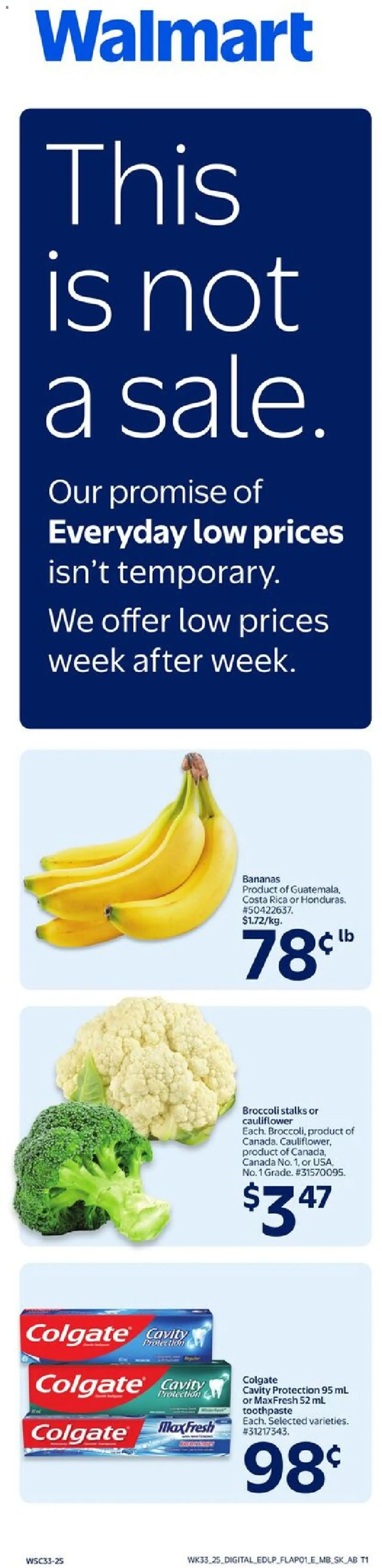 Walmart flyer valid from 11.09.2025 | Page: 3 | Products: Toothpaste, Bananas