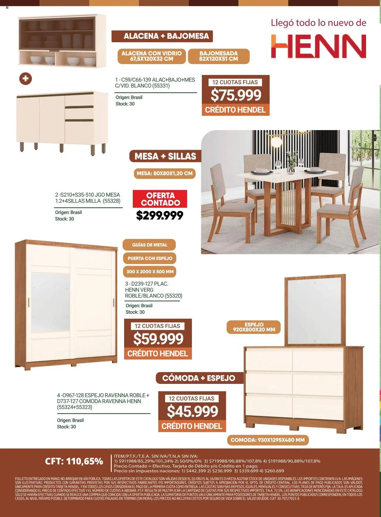 Hendel catálogo │ válido desde el 01.08.2025 | Página: 12 | Productos: Alacena, Sobre, Mesa, Espejo