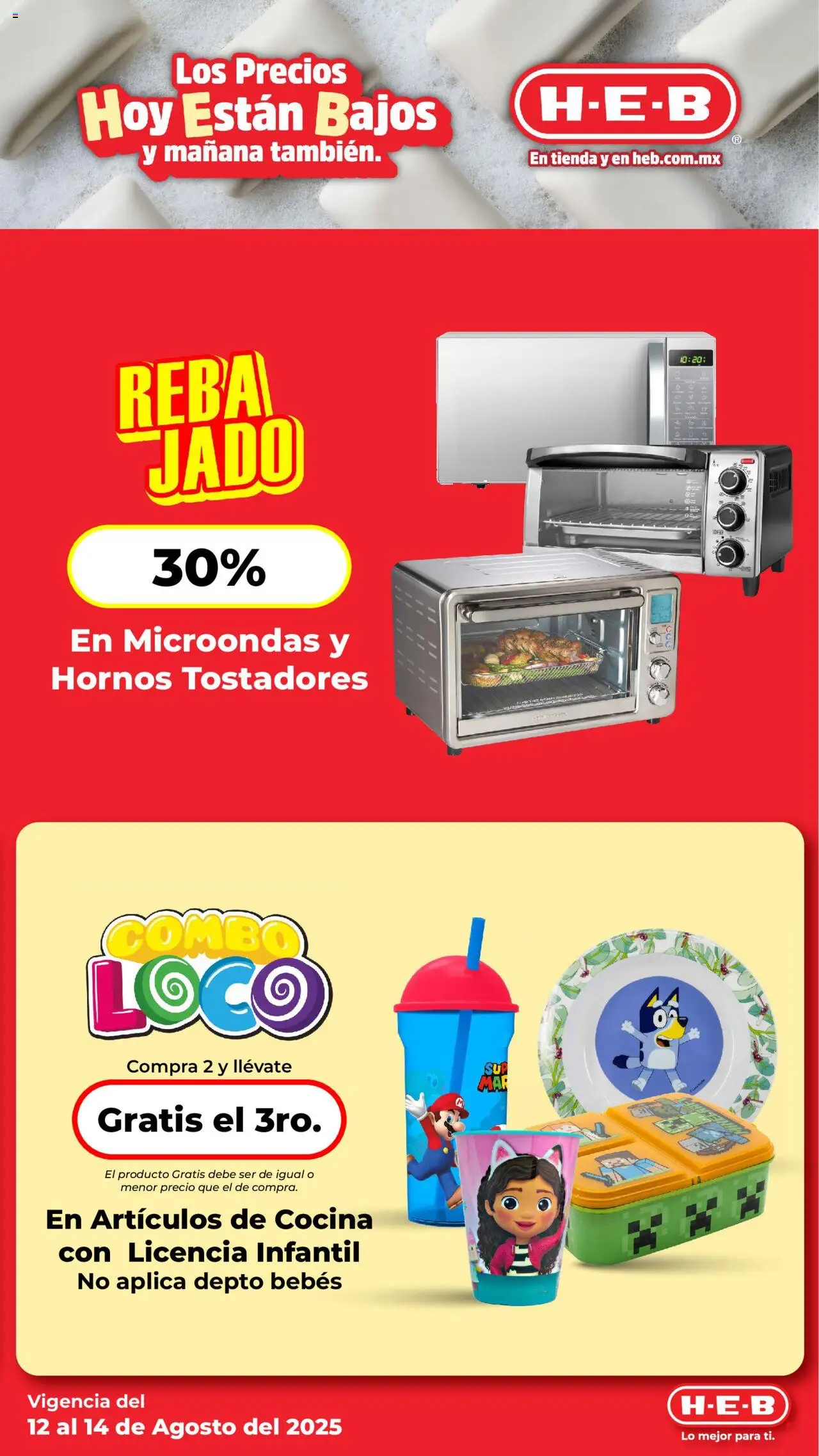 Nuevas ofertas de H-E-B válidas en toda la República Mexicana desde el 12.08.2025. ¡Encuentra las mejores ofertas en H-E-B - Folleto! | Página: 9 | Productos: Microondas, Cocina