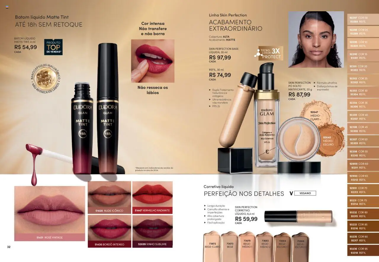 Eudora Folheto - válido de 06.08.2025 | Página: 17 | Produtos: Colágeno, Pó, Batom, Base