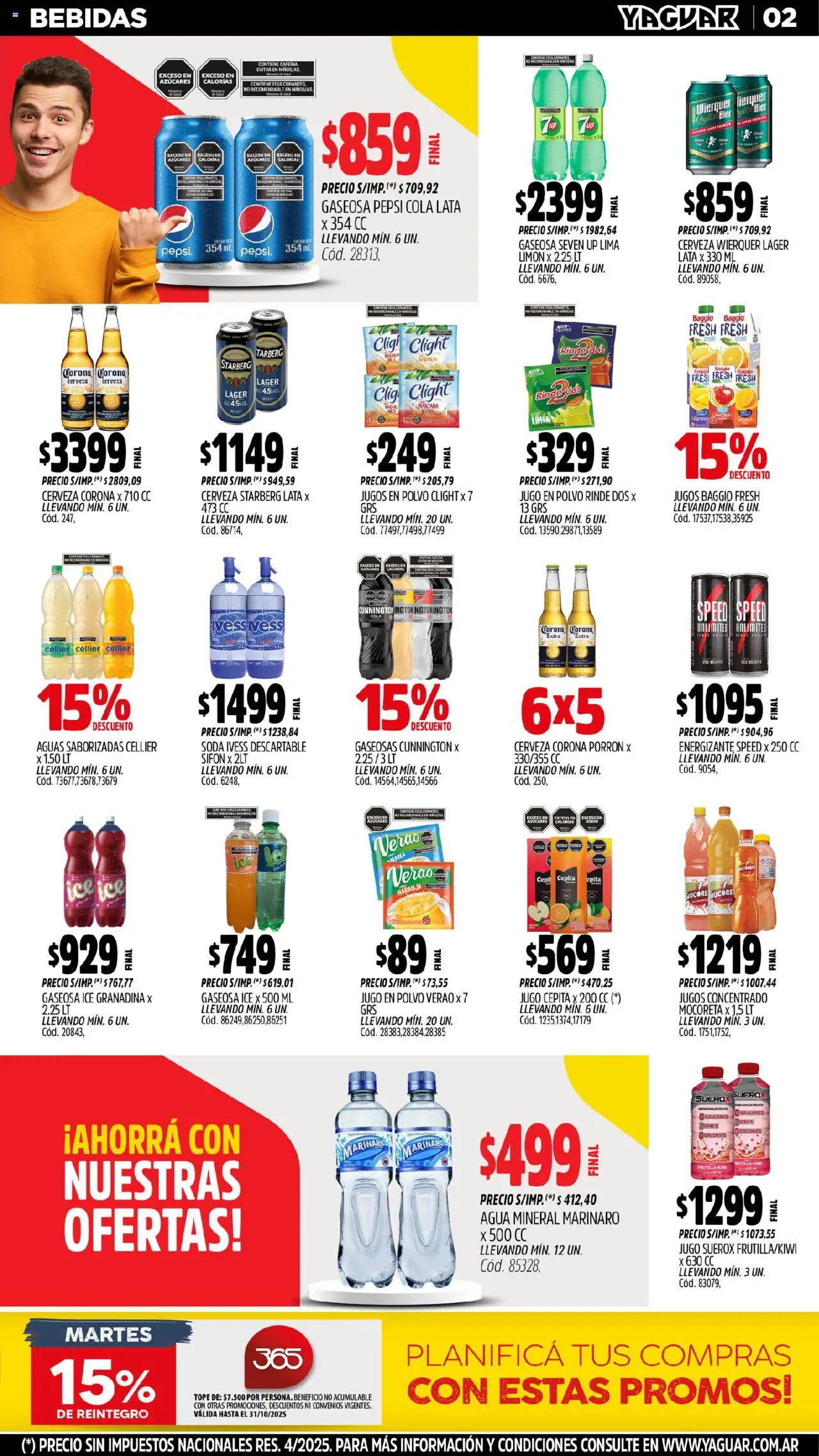 Yaguar catálogo - Jujuy │ válido desde el 13.10.2025 | Página: 2 | Productos: Polvo, Soda, Jugo, Cerveza