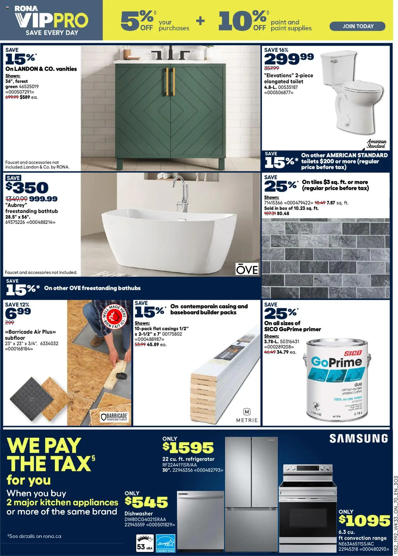 Rona flyer valid from 11.09.2025 | Page: 4 | Products: Refrigerator, Dishwasher, Box