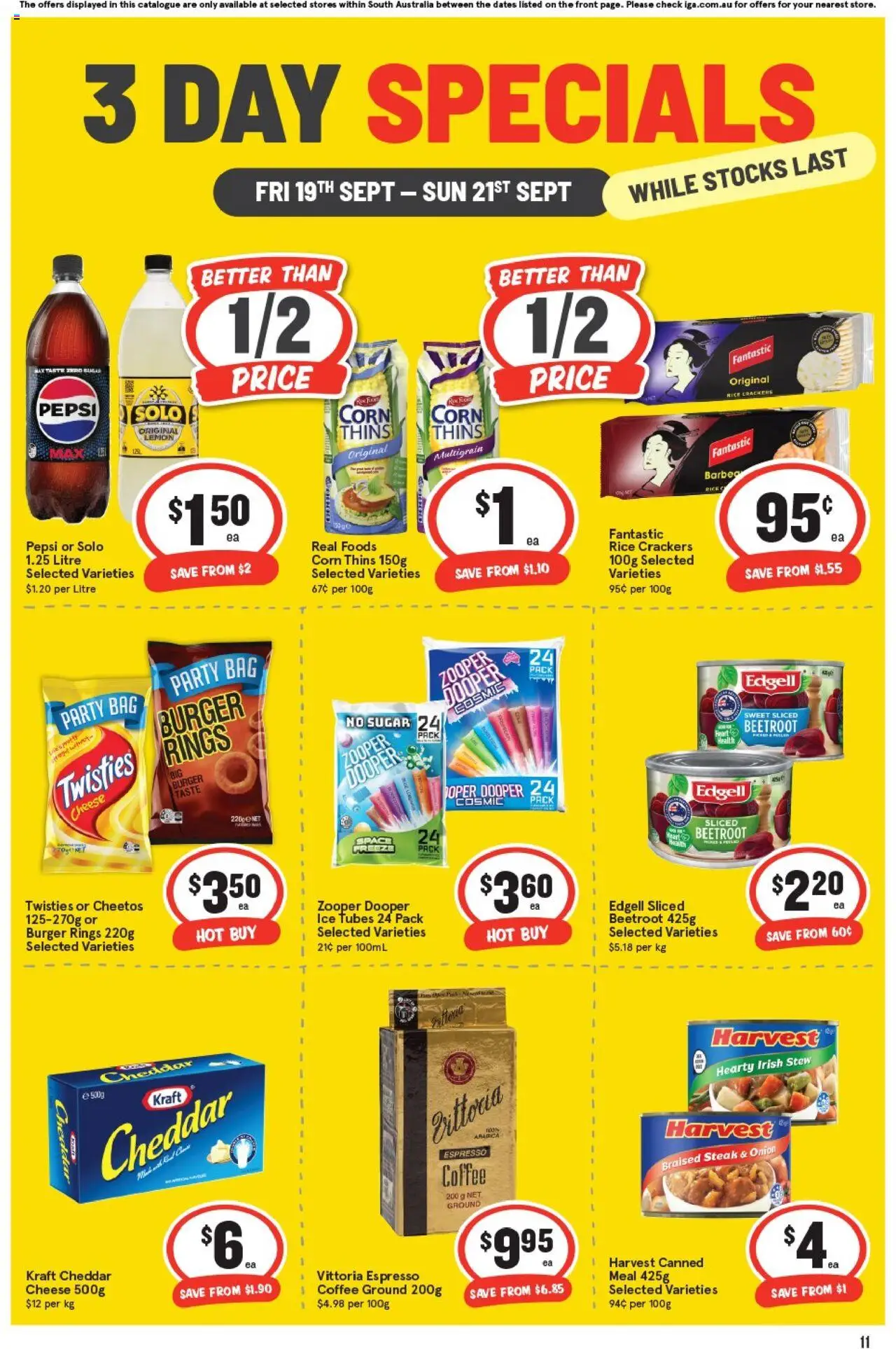 IGA catalogue - valid from 19.09.2025 | Page: 3 | Products: Rice, Sugar, Beetroot, Bag
