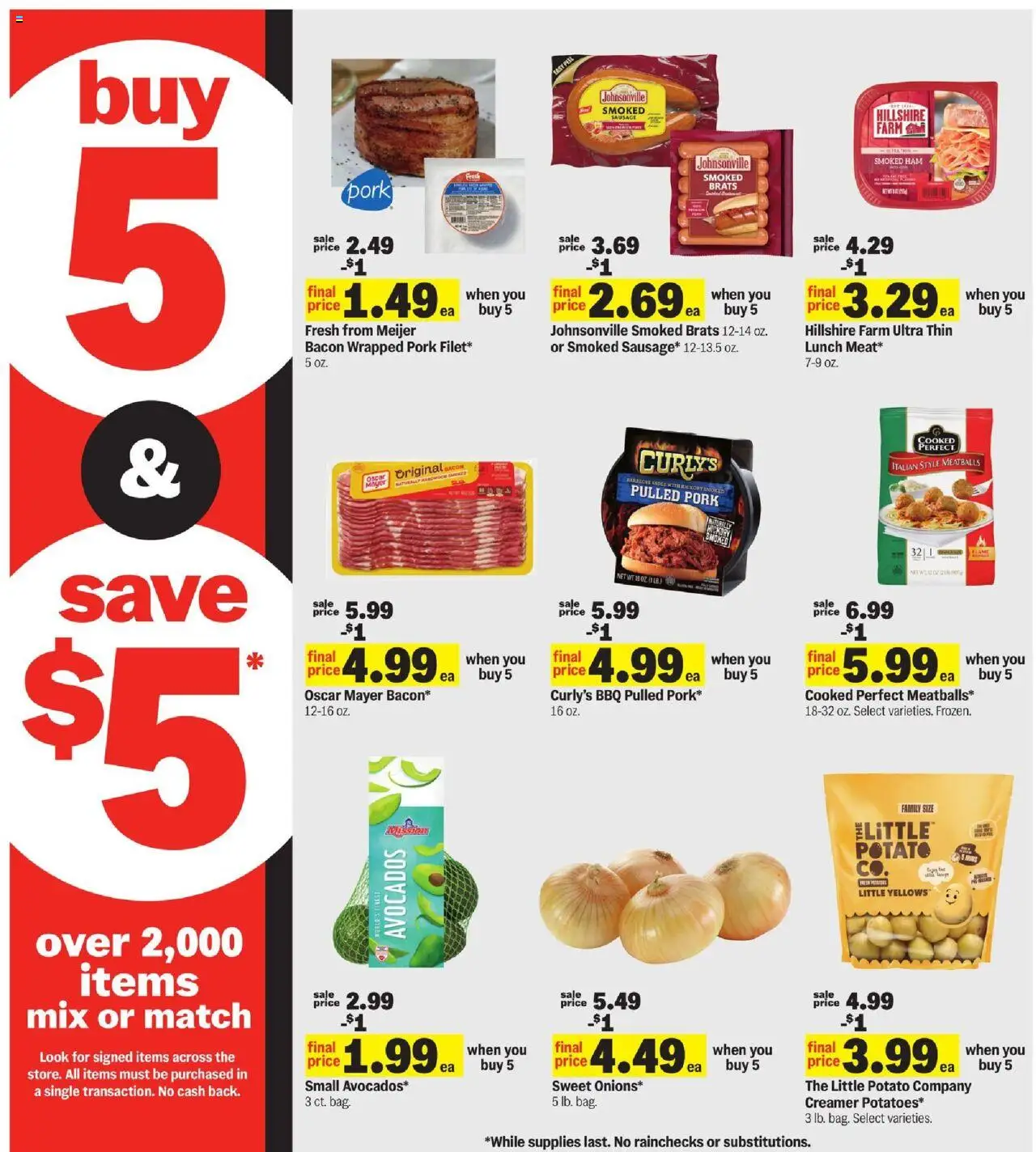 Meijer Weekly Ad - valid from 15.10.2025 | Page: 5 | Products: Ham, Pork, Sausage, Bag