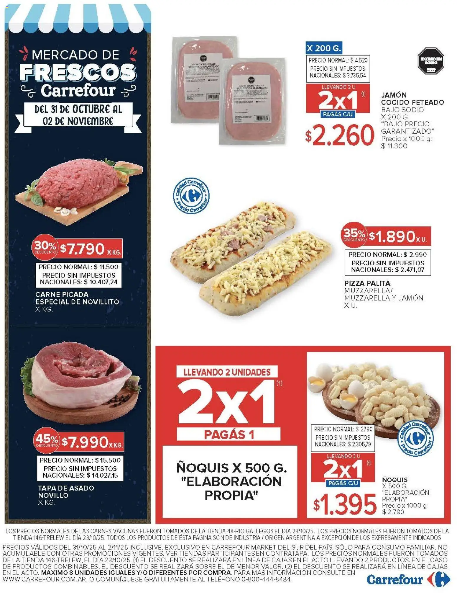 Carrefour - Ofertas - Chubut │ válido desde el 31.10.2025 | Página: 30 | Productos: Caso, Sobre, Pizza, Ñoquis