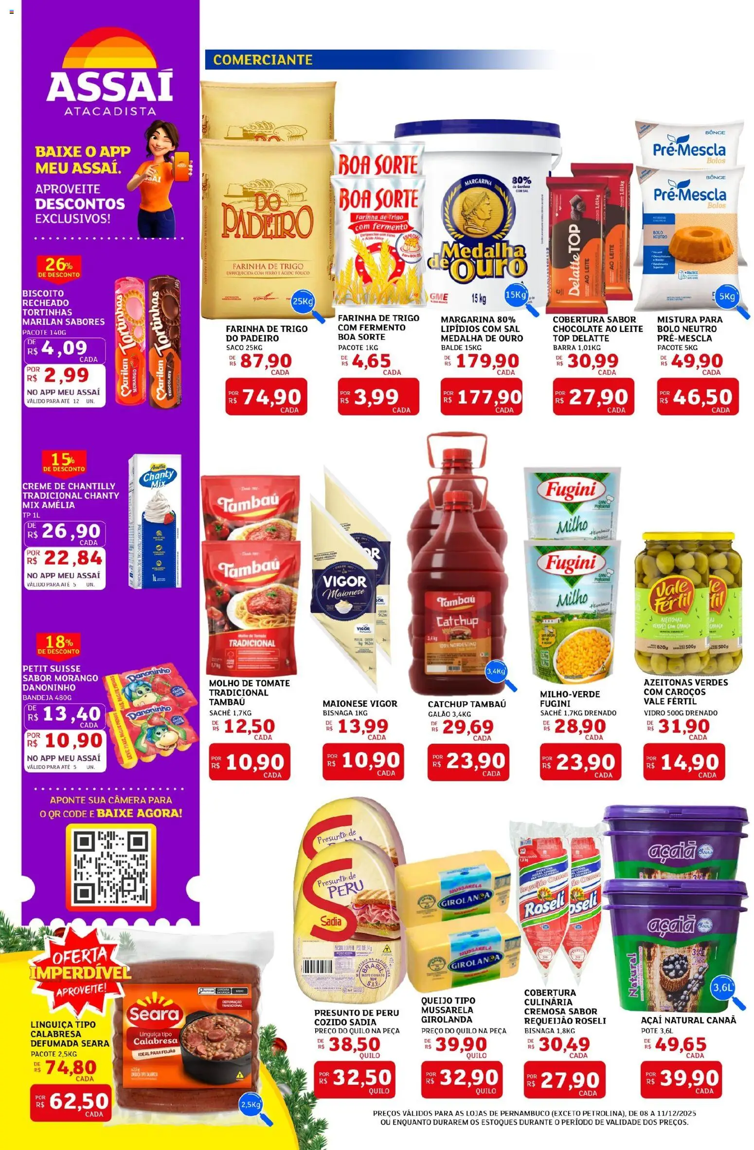 Assaí Atacadista Folheto - válido de 08.12.2025 | Página: 2 | Produtos: Biscoito, Molho de tomate, Farinha de trigo, Chocolate