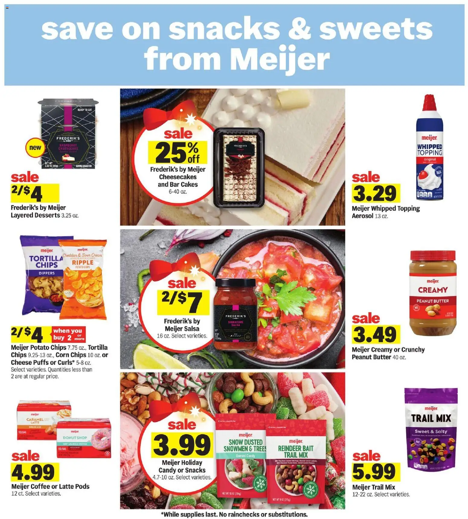 Meijer Weekly Ad - MI - valid from 19.11.2025 | Page: 23 | Products: Coffee, Chips, Cream, Cheesecake