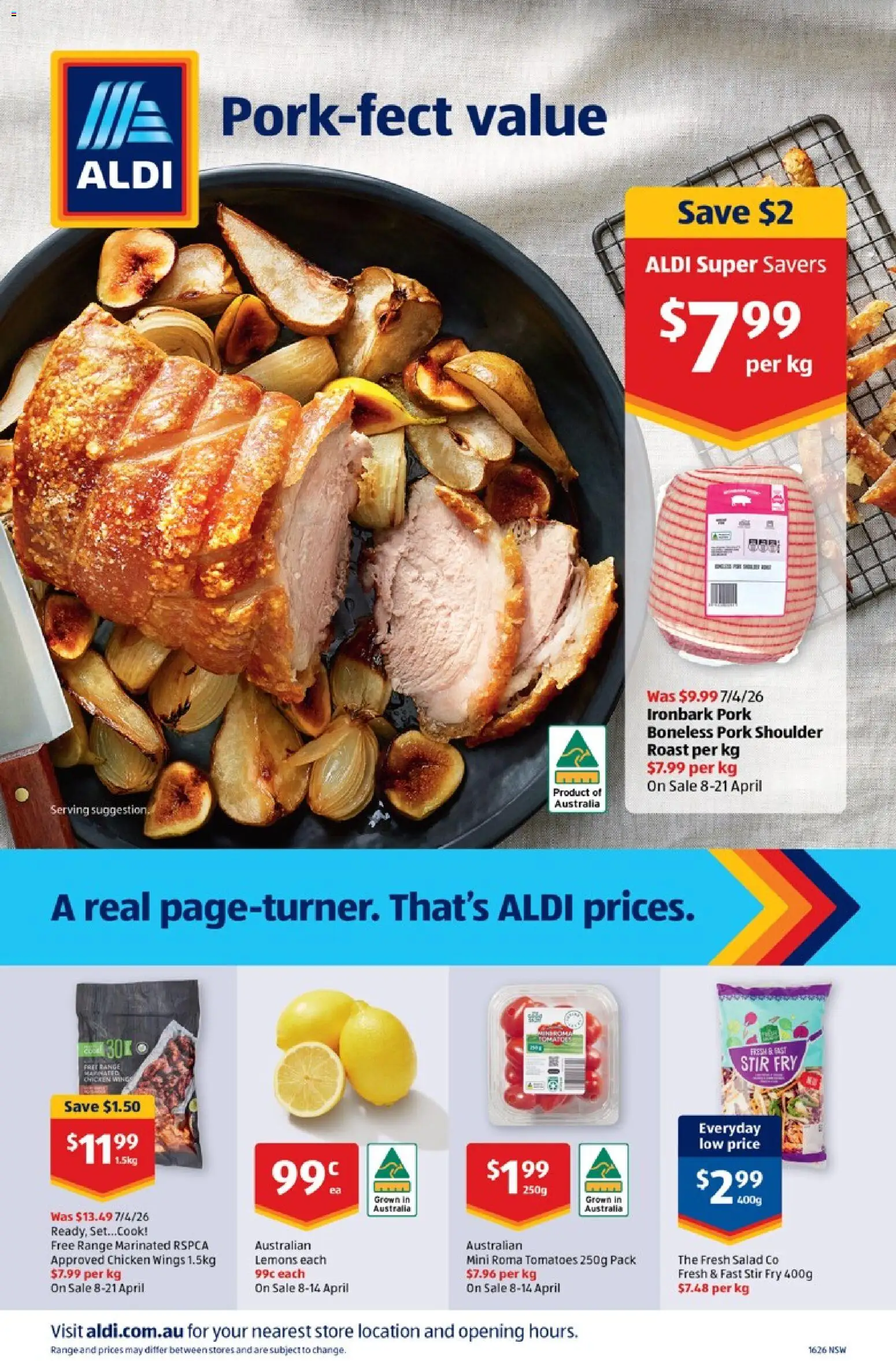 Aldi catalogue - valid from 15.04.2026 | Page: 24 | Products: Chicken, Pork, Tomatoes, Salad