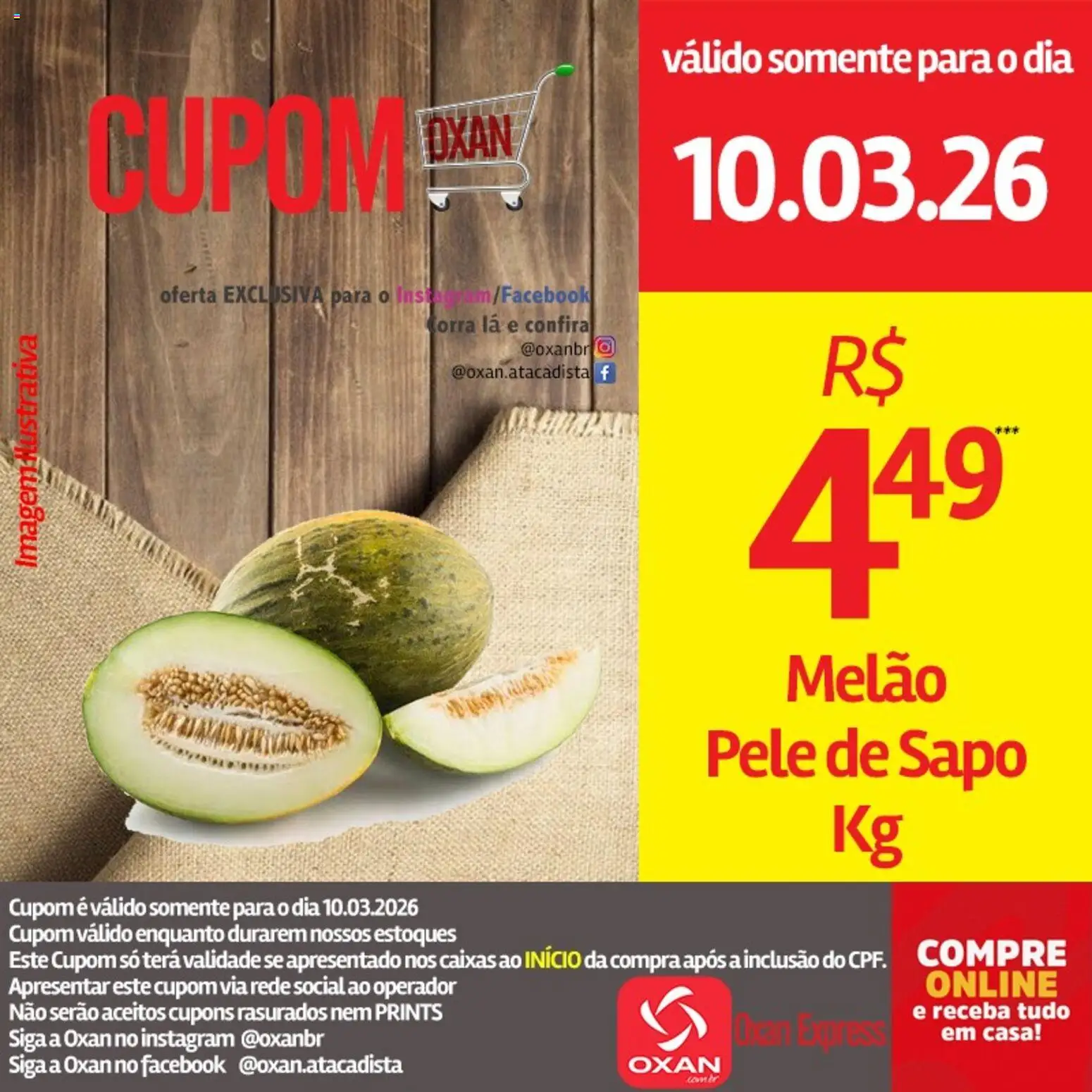 Oxan Atacadista Folheto - válido de 10.03.2026 | Página: 16 | Produtos: Melão