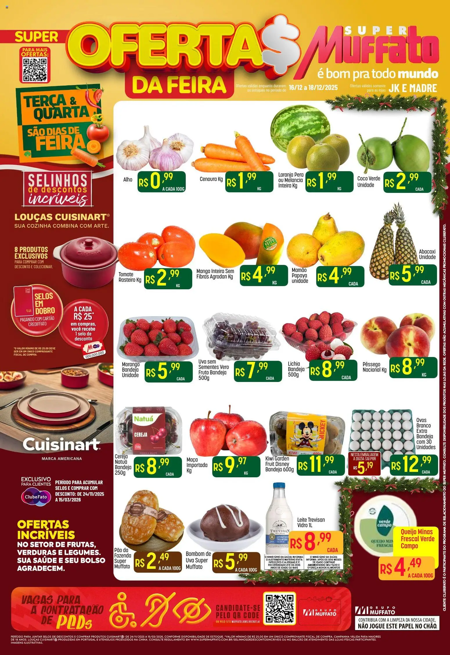Super Muffato Folheto - válido de 16.12.2025 | Página: 1 | Produtos: Pêssego, Alho, Mamão, Bombom