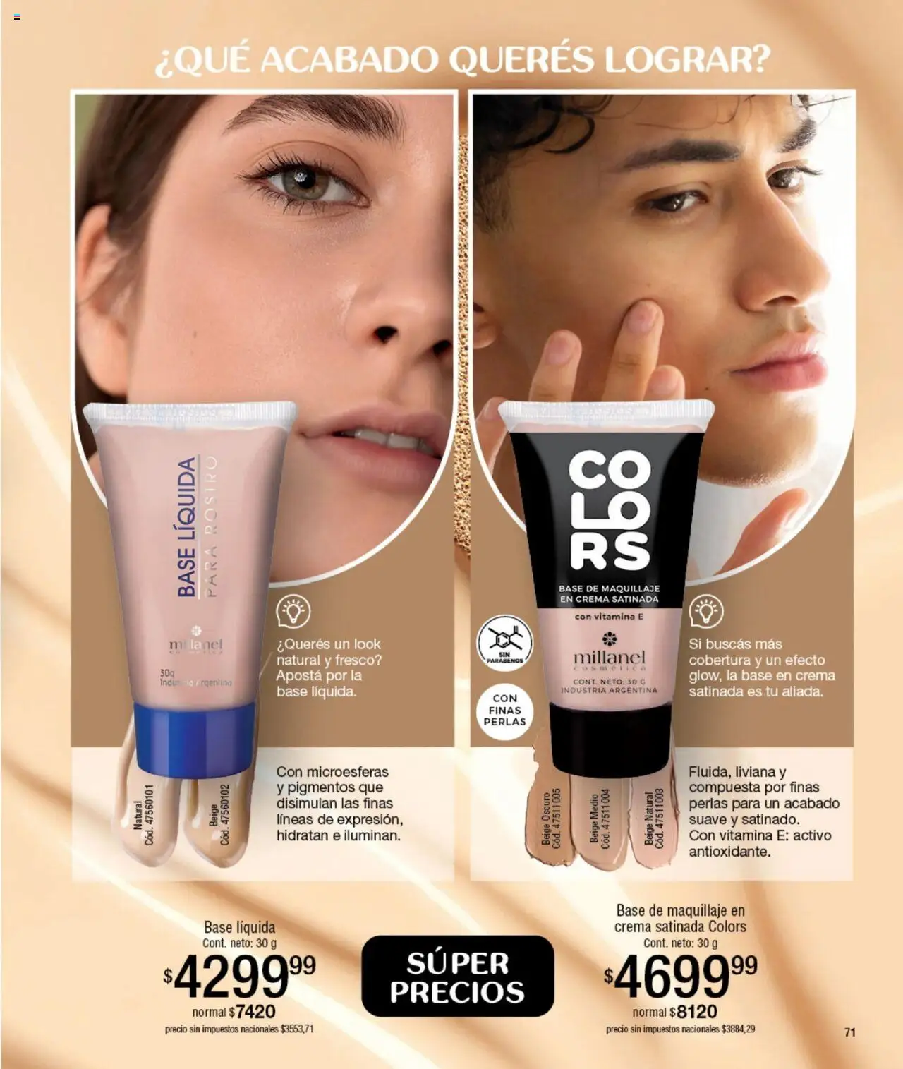 Millanel catálogo │ válido desde el 15.09.2025 | Página: 71 | Productos: Base de maquillaje, Maquillaje, Crema