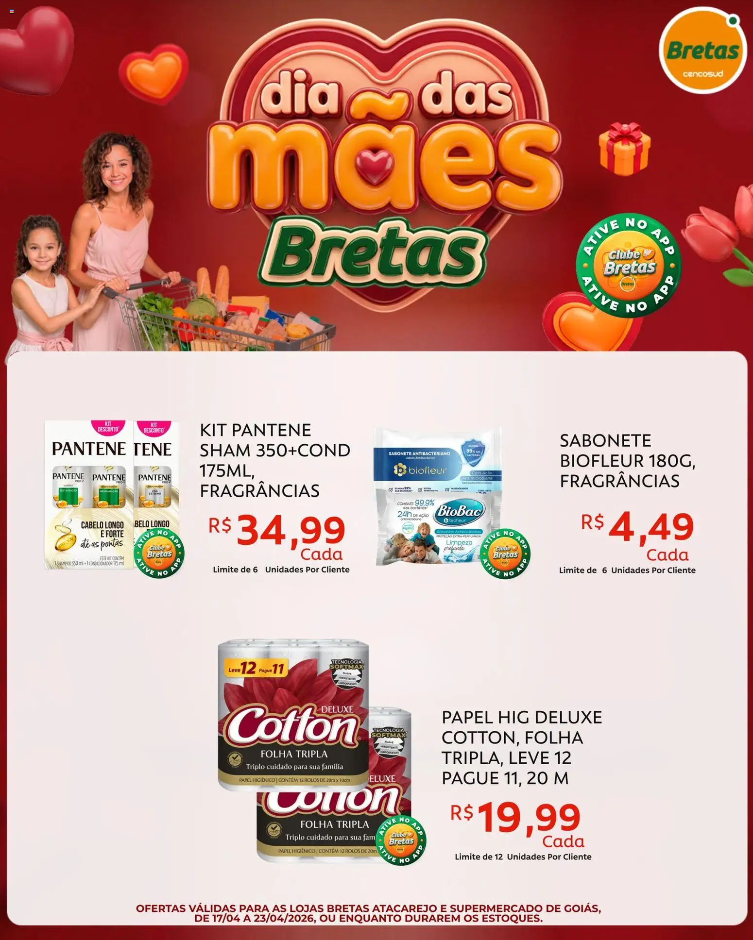 Bretas Folheto - válido de 17.04.2026 | Página: 8 | Produtos: Condicionador, Sabonete, Absorvente, Papel higiênico