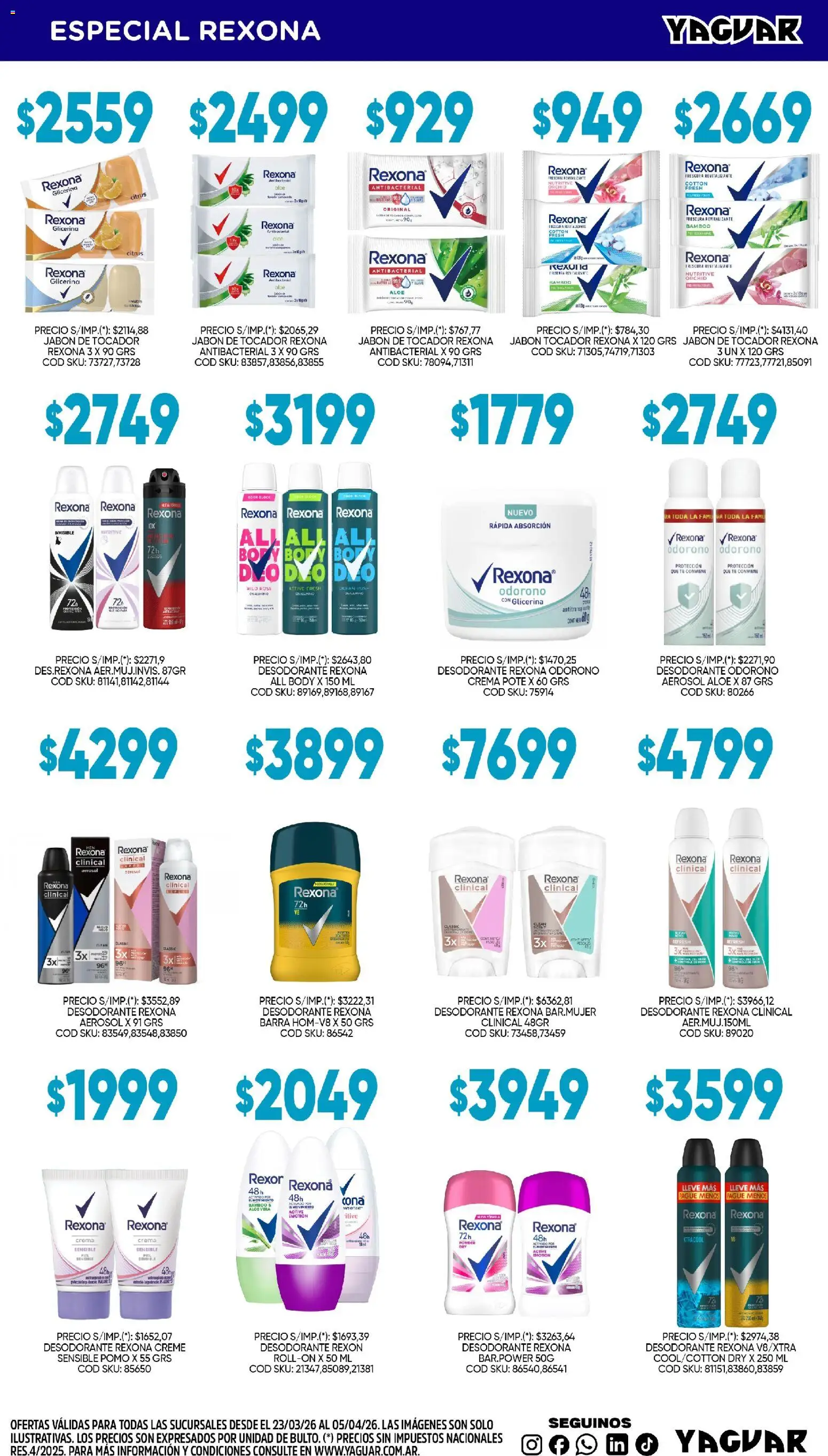 Yaguar - Aliados de tu bolsillo Buenos Aires │ válido desde el 23.03.2026 | Página: 5 | Productos: Jabón, Desodorante, Té, Crema