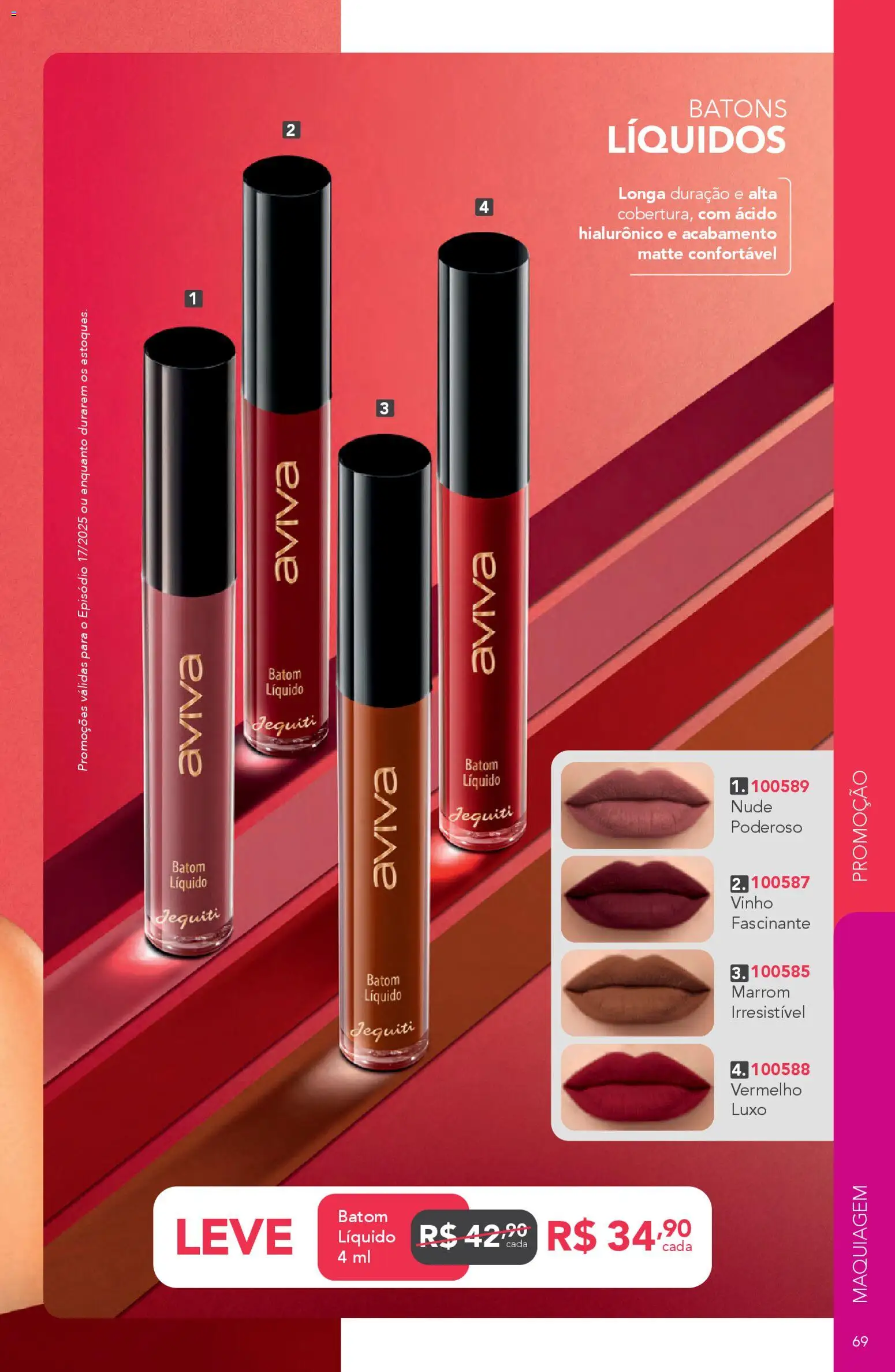 Jequiti Folheto - válido de 02.12.2025 | Página: 69 | Produtos: Maquiagem, Batom, Vinho