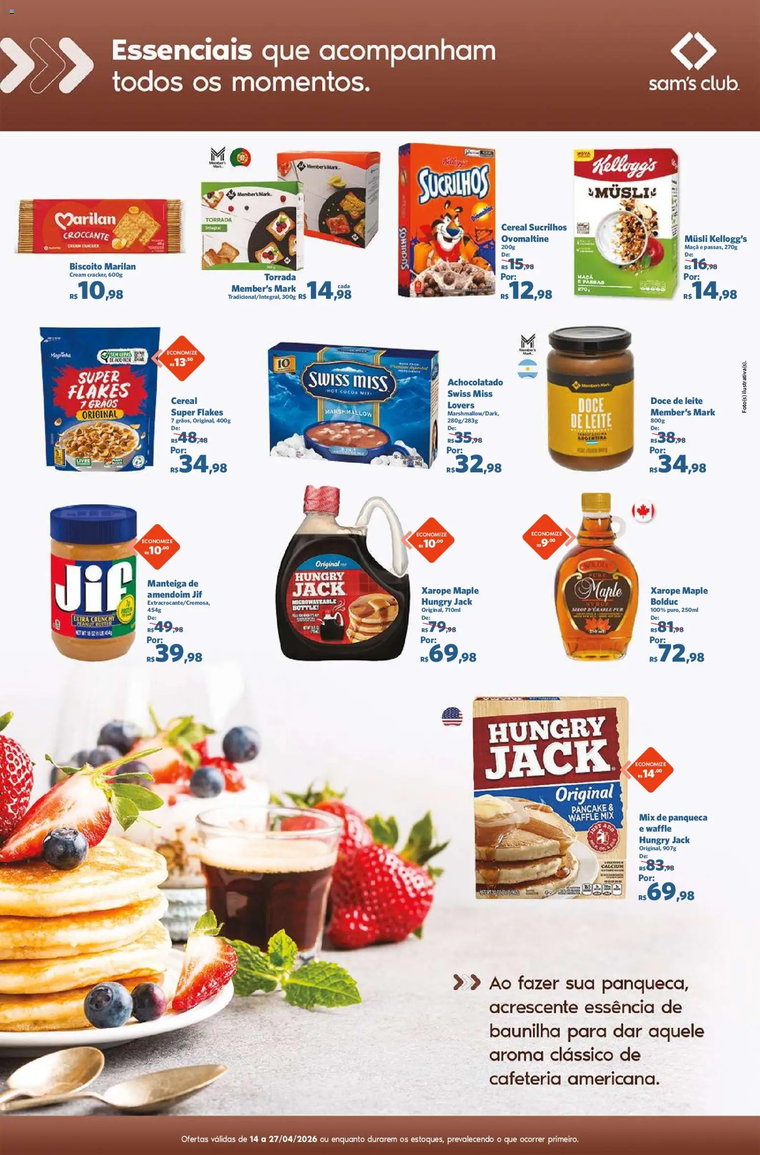 Sam's Club Folheto - válido de 14.04.2026 | Página: 8 | Produtos: Biscoito, Achocolatado, Leite, Doce de leite