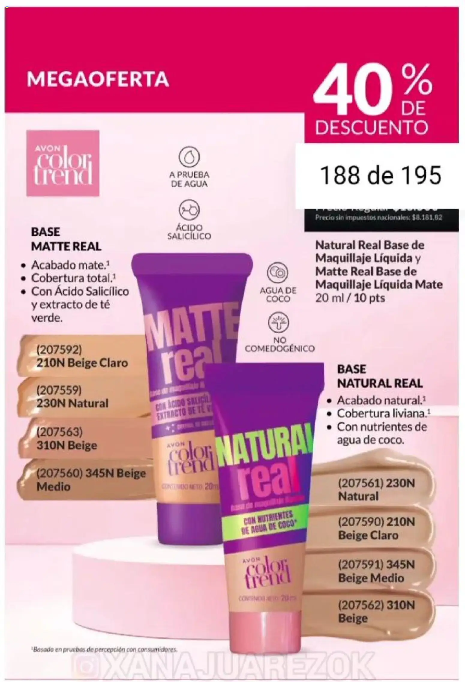 Catálogo AVON Campaña 1/2026 │ válido desde el 01.01.2026 | Página: 176 | Productos: Mate, Maquillaje, Agua, Té