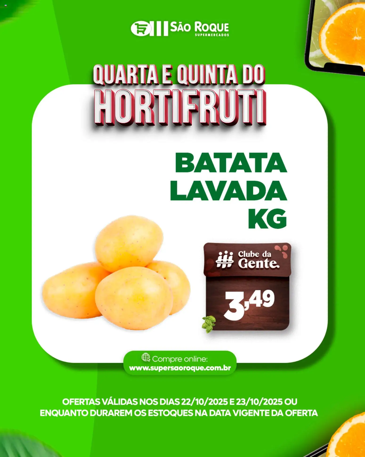 São Roque Supermercados Folheto - válido de 22.10.2025 | Página: 9 | Produtos: Batata