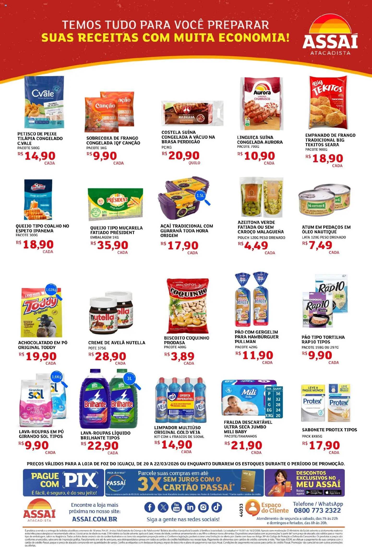 Assaí Atacadista Folheto - válido de 20.03.2026 | Página: 2 | Produtos: Pneus, Biscoitos, Telefone, Avelã