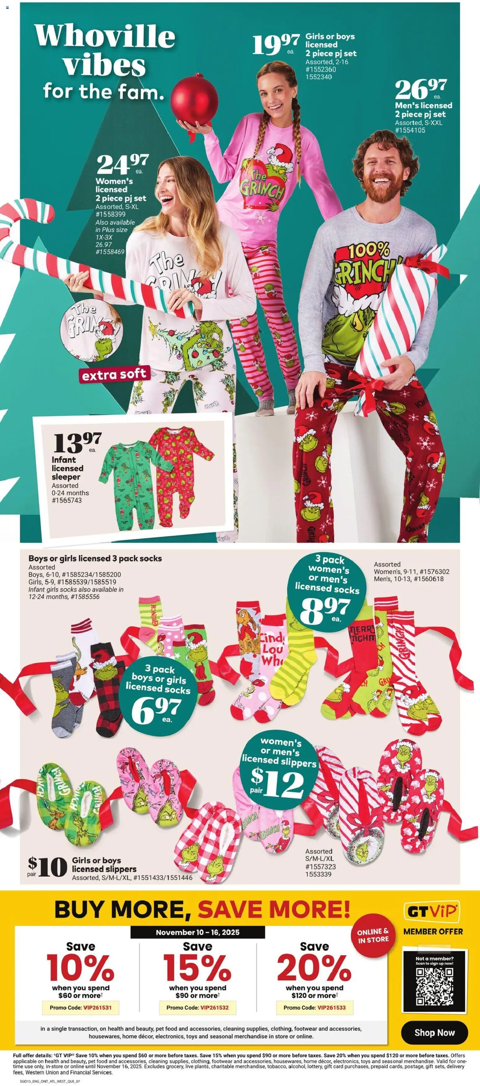 Giant Tiger flyer valid from 12.11.2025 | Page: 9 | Products: Slippers, Shoes, Socks