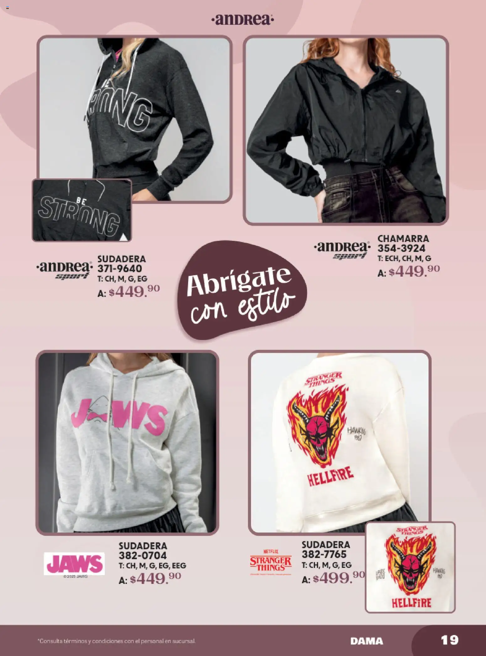 Nuevas ofertas de Andrea válidas en toda la República Mexicana desde el 19.10.2025. ¡Encuentra las mejores ofertas en Andrea catálogo Lo Más Abrigador! | Página: 19 | Productos: Chamarra, Sudadera