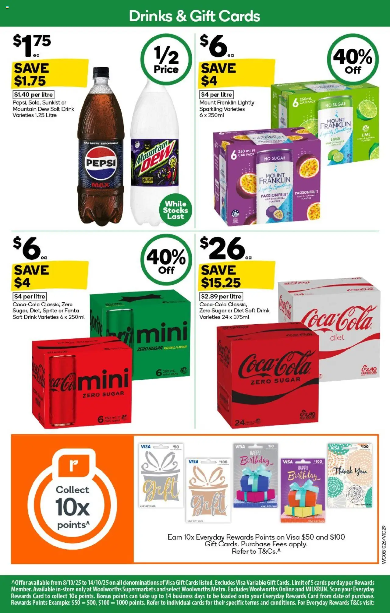 Woolworths catalogue - valid from 08.10.2025 | Page: 29 | Products: Pepsi, Passionfruit, Sugar, Lime