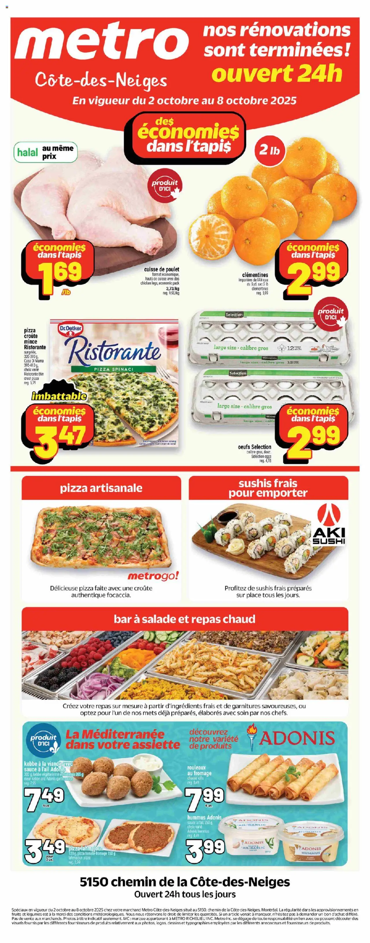 Metro flyer valid from 02.10.2025 | Page: 1 | Products: Cheese, Eggs, Pizza, Chicken