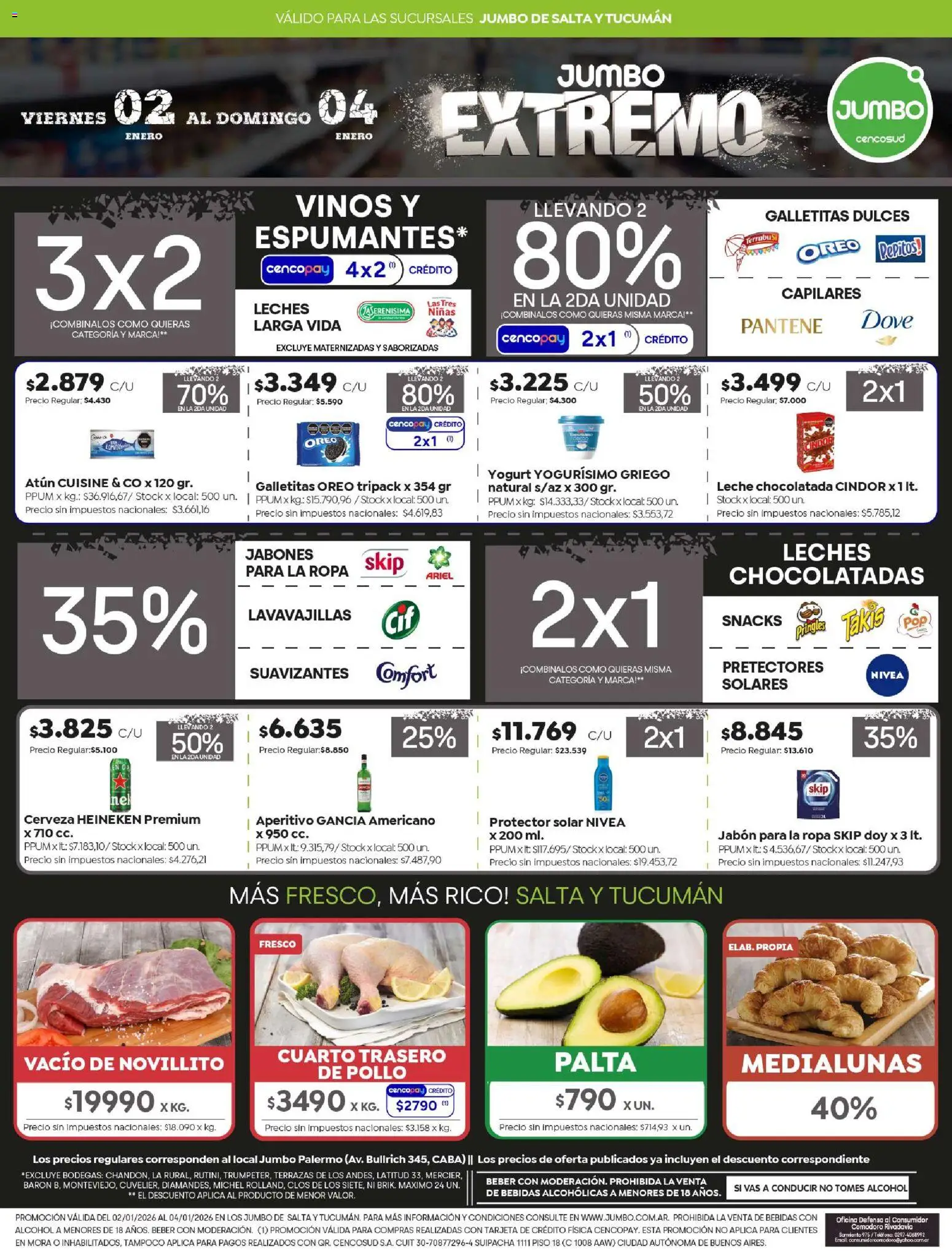 Jumbo - Ofertas | Salta & Tucumán │ válido desde el 02.01.2026 | Página: 1 | Productos: Galletitas, Atún, Chocolatada, Cerveza