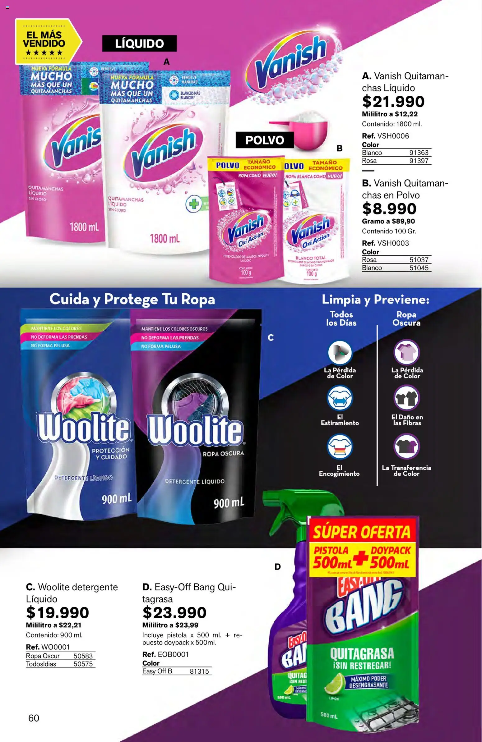Leonisa revista - valida desde el 16.03.2026 | Página: 60 | Productos: Polvo, Quitamanchas, Detergente, Ropa