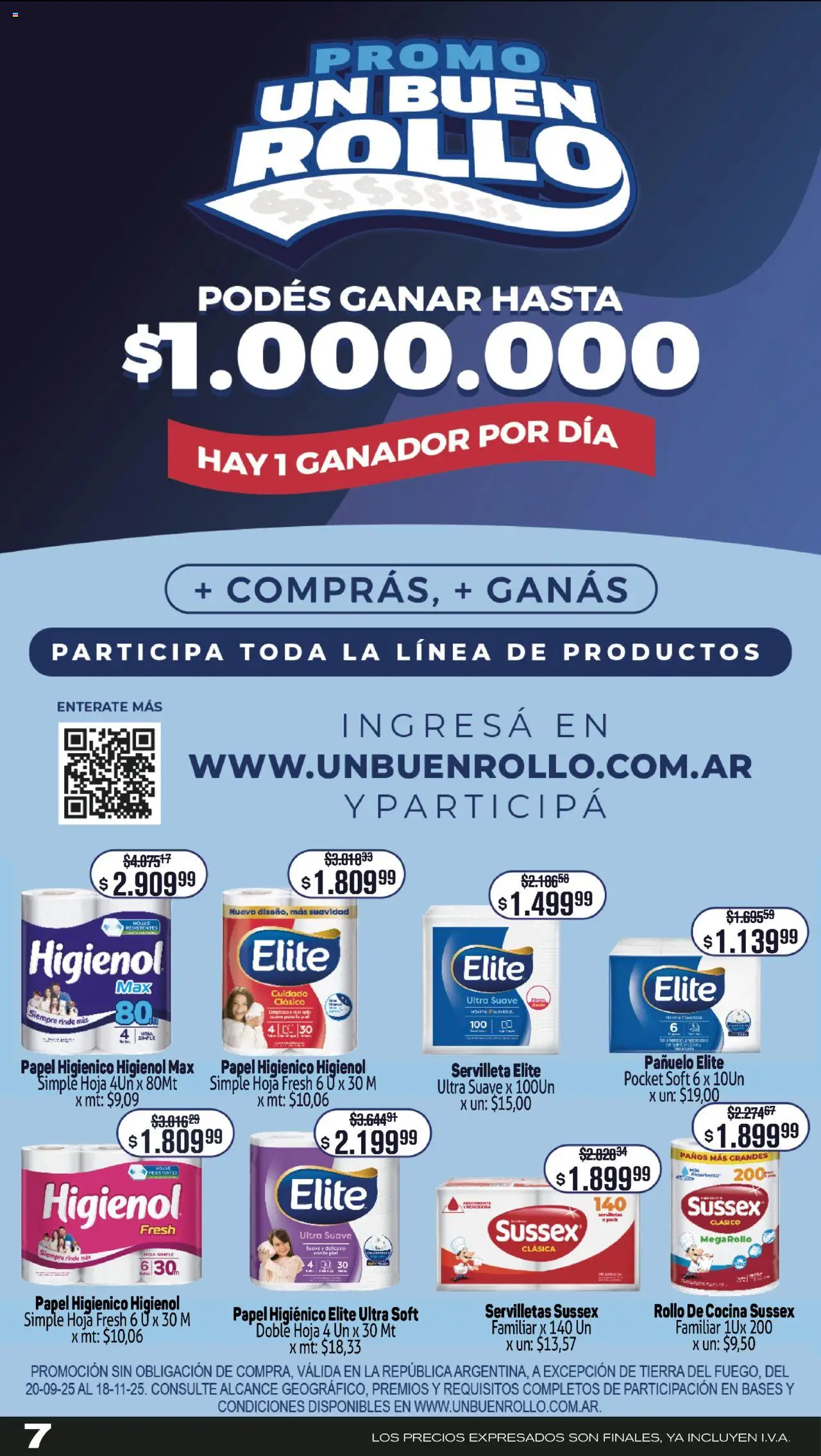 Makro ofertas │ válido desde el 25.09.2025 | Página: 7 | Productos: Papel higiénico, Pañuelo, Cocina, Servilletas