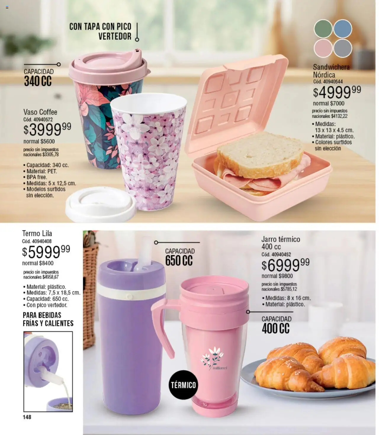 Millanel - Catálogo │ válido desde el 20.10.2025 | Página: 148 | Productos: Pico, Sandwichera, Termo
