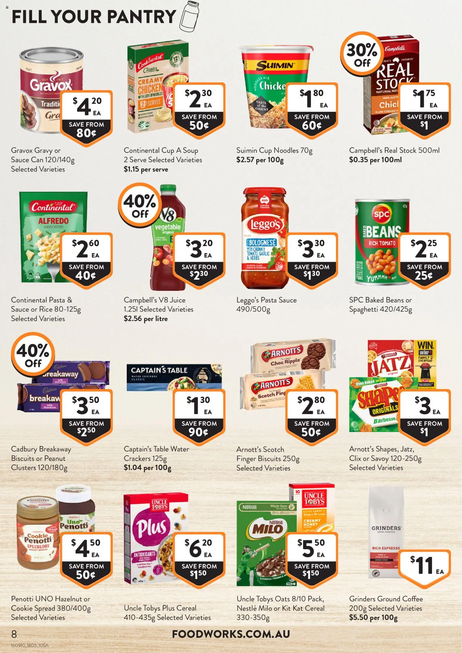 Foodworks catalogue - valid from 18.03.2026 | Page: 8 | Products: Crackers, Coffee, Water, Soup