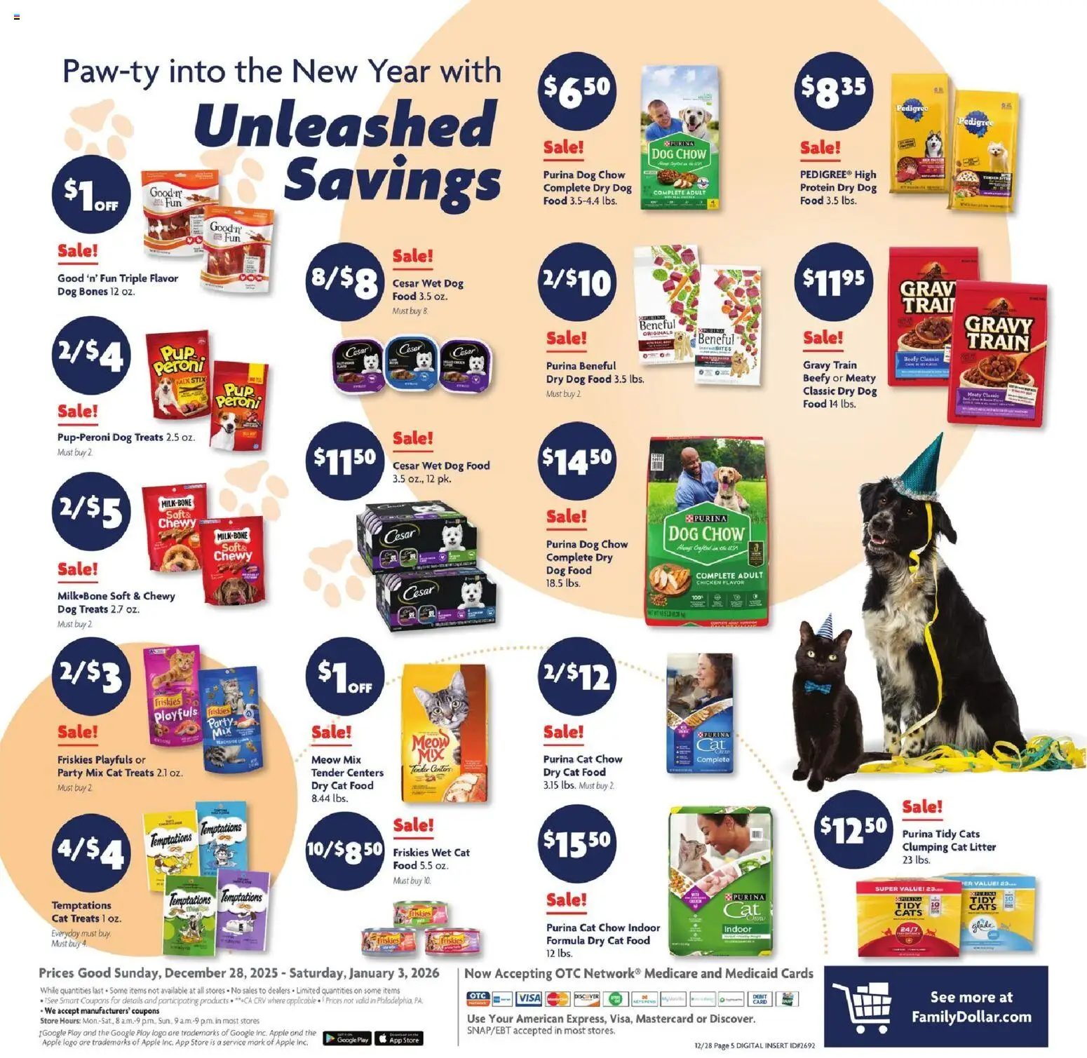 Family Dollar Current Ad - TX - valid from 28.12.2025 | Page: 13 | Products: Dog Treats, Dog Food, Cat Food, Cat Litter