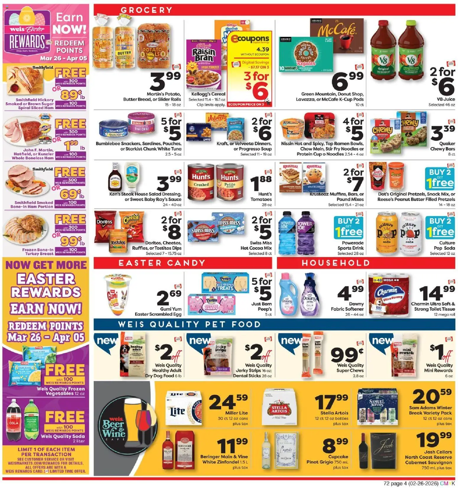 Weis Weekly Circular - MD - valid from 26.02.2026 | Page: 4 | Products: Coffee, Juice, Tomatoes, Vegetables