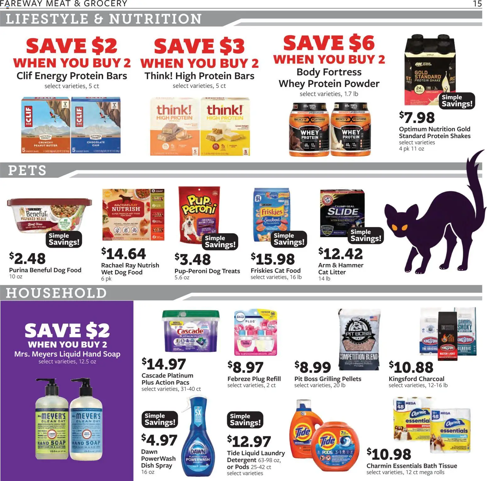Fareway Weekly Ad - valid from 27.10.2025 | Page: 15 | Products: Cat Food, Soap, Detergent, Seafood