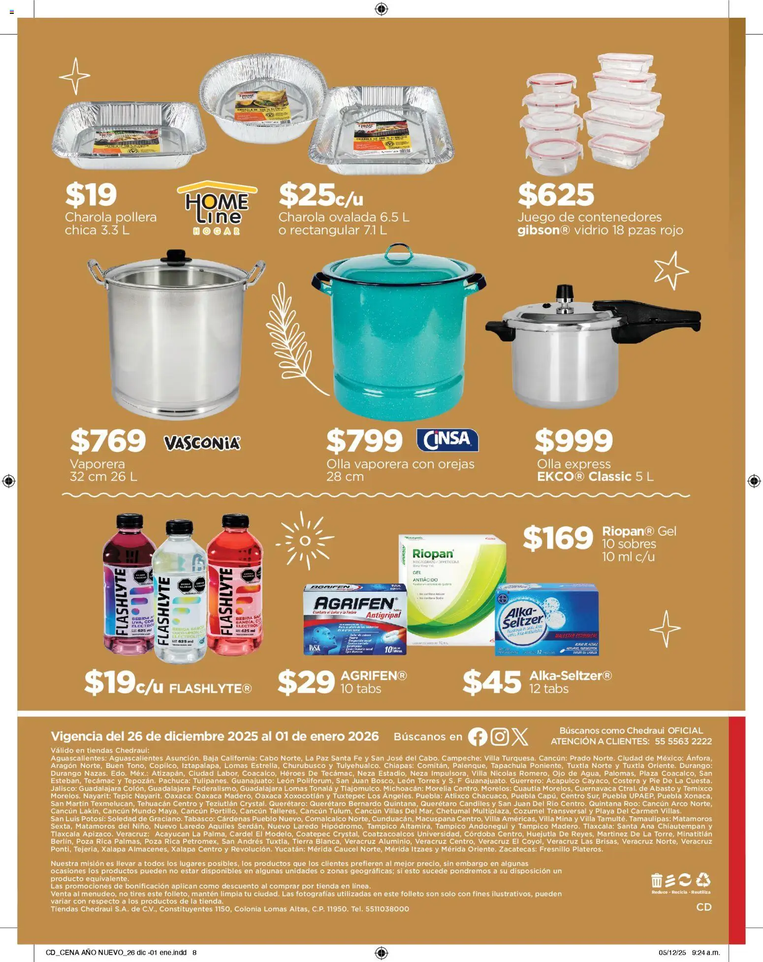 Nuevas ofertas de Chedraui válidas en toda la República Mexicana desde el 26.12.2025. ¡Encuentra las mejores ofertas en Chedraui folleto Delicias! | Página: 8 | Productos: Antiácido, Antigripal, Vaporera, Olla