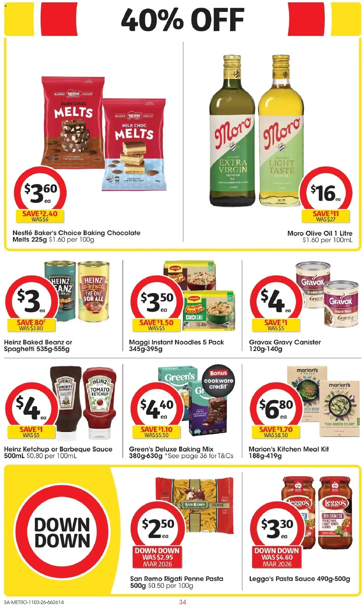 ﻿Coles catalogue valid from 11/03/2026 > Online Australia | Page: 34 | Products: Chocolate, Noodles, Cookware, Sauce