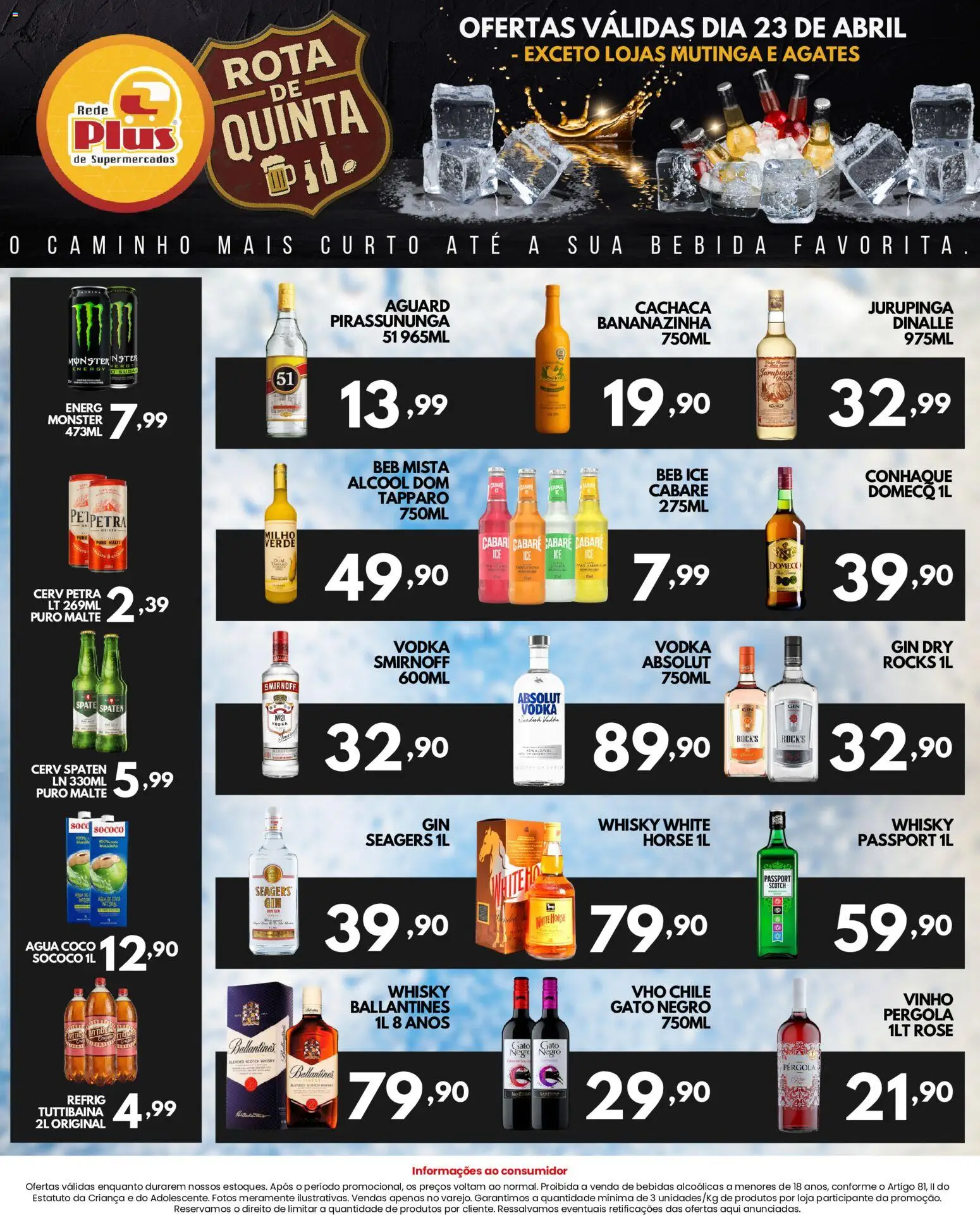 Rede Plus Supermercados Folheto - válido de 22.04.2026 | Página: 4 | Produtos: Coco, Vinho, Bebida, Monster