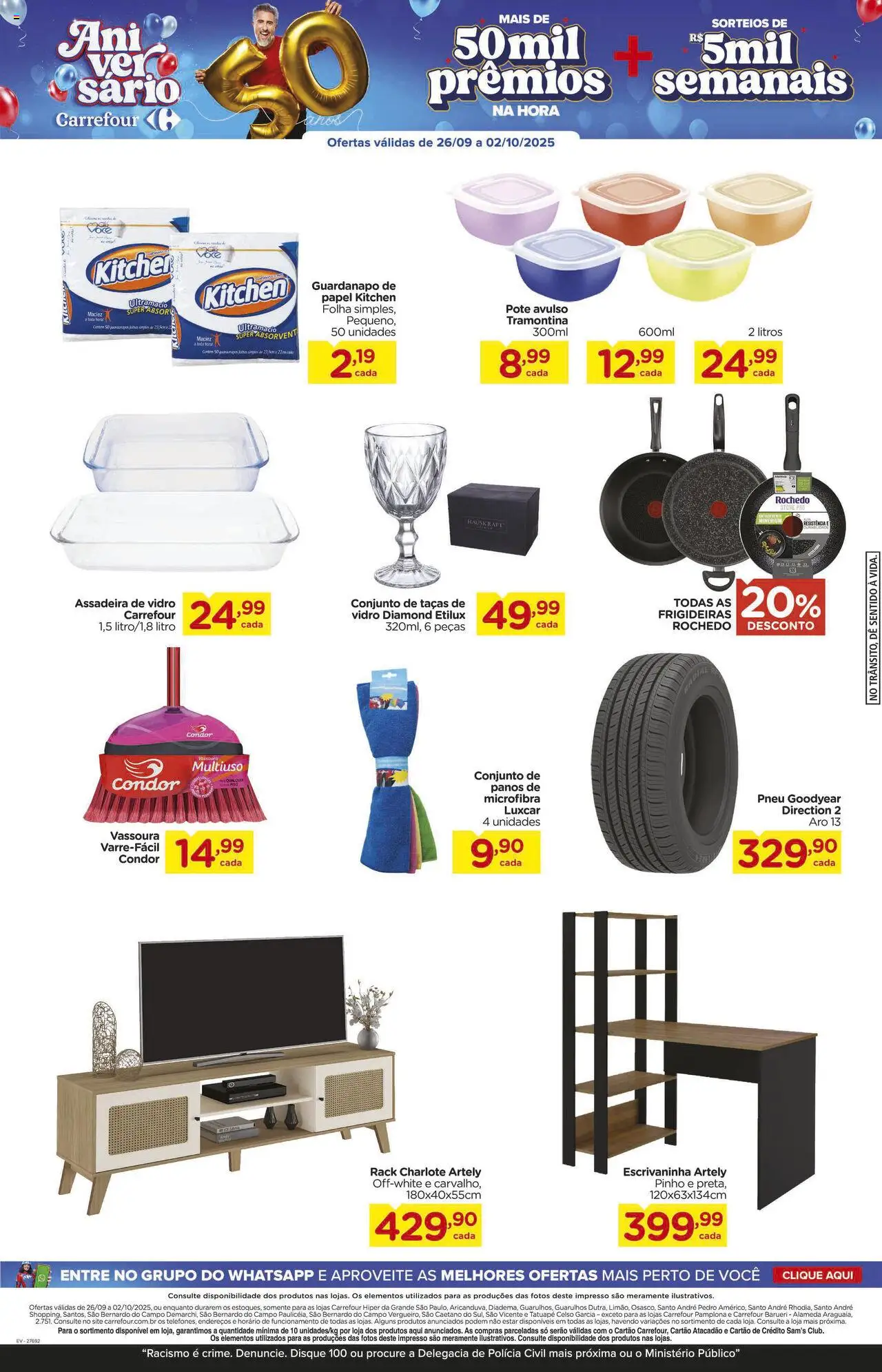 Carrefour Folheto - válido de 26.09.2025 | Página: 15 | Produtos: Pneu, Hauskraft, Taças, Rack