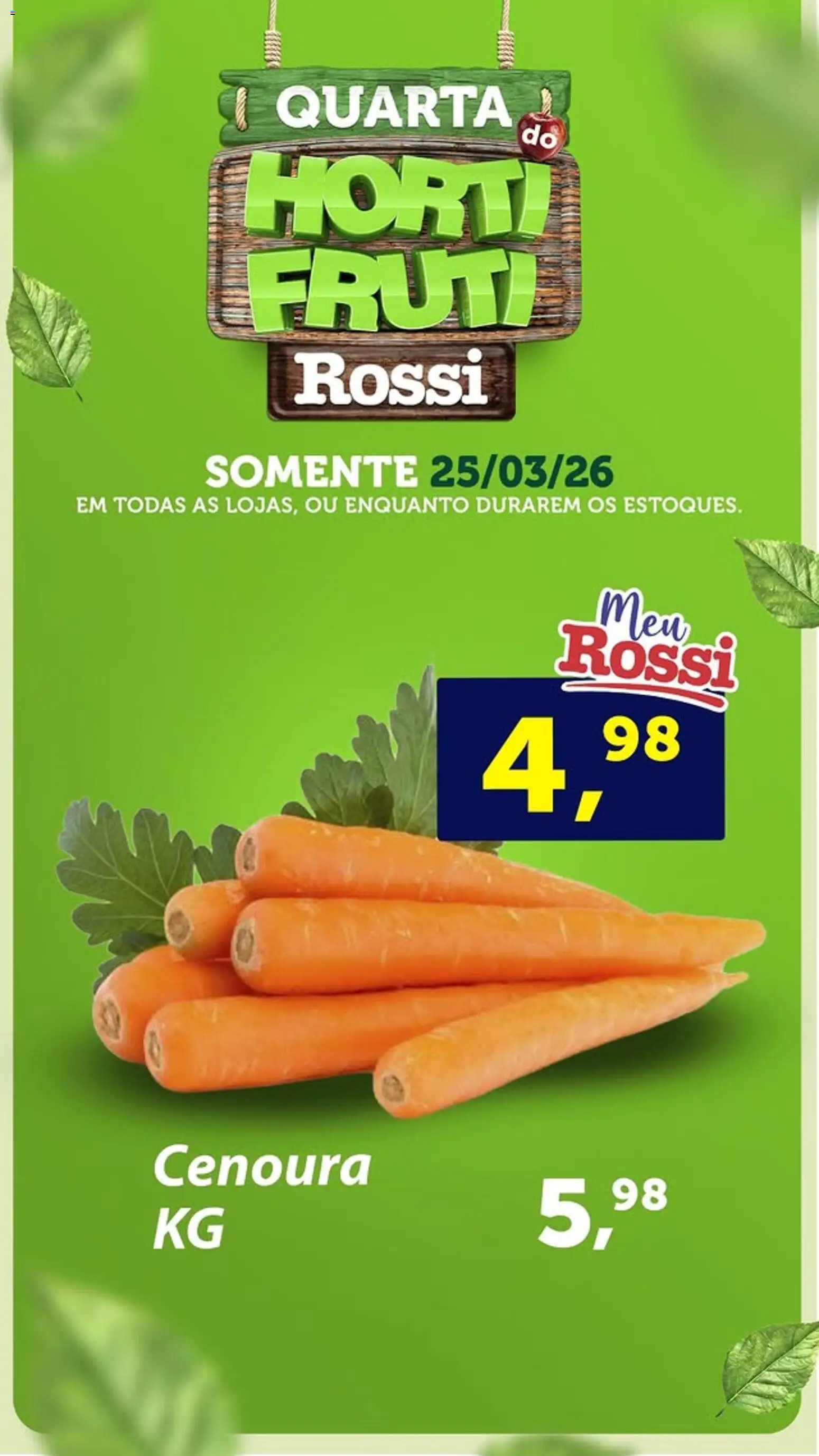 Rossi Supermercados Folheto - válido de 25.03.2026 | Página: 2 | Produtos: Cenoura
