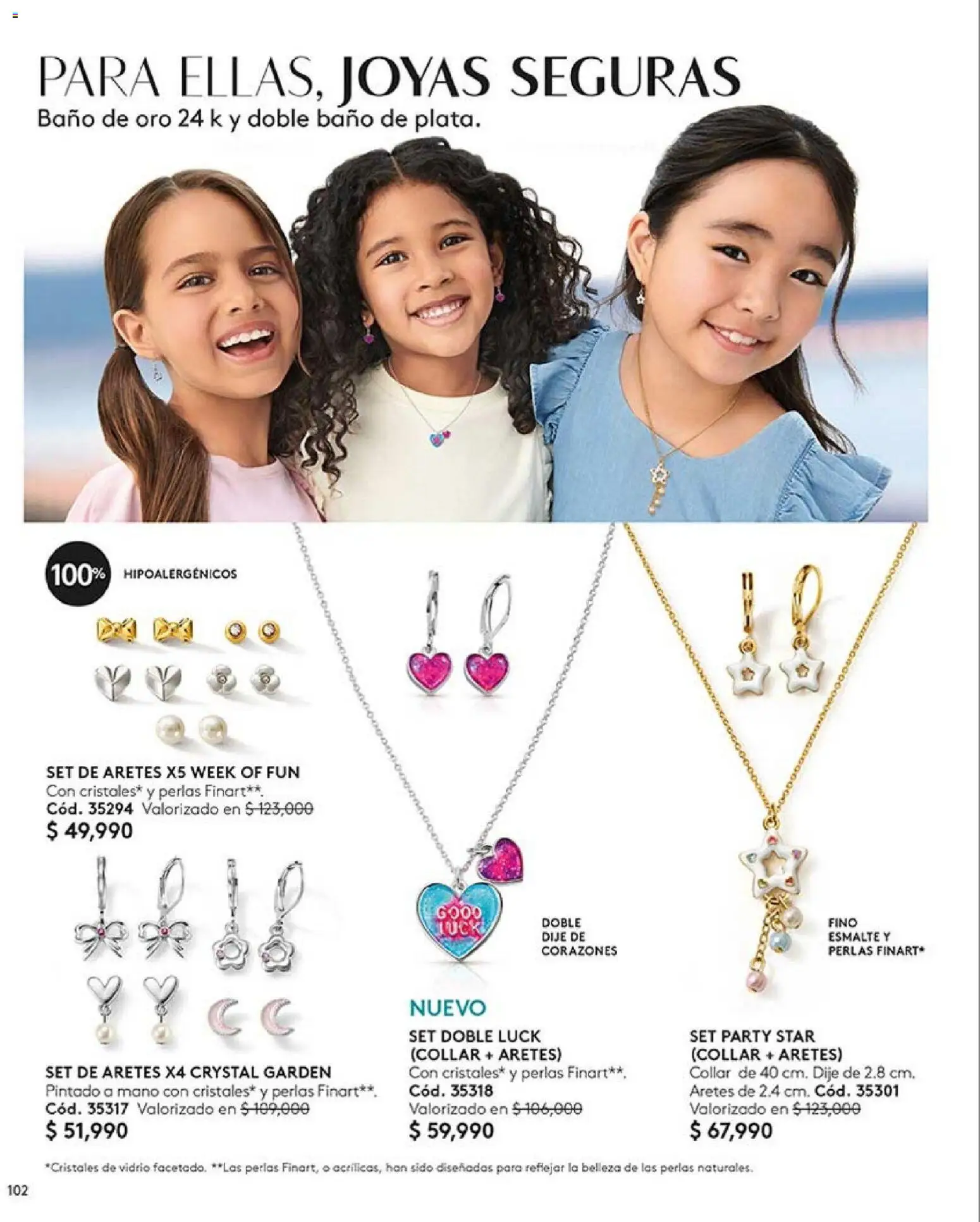 Ésika revista - valida desde el 01.04.2026 | Página: 102 | Productos: Aretes, Baño, Collar, Dije