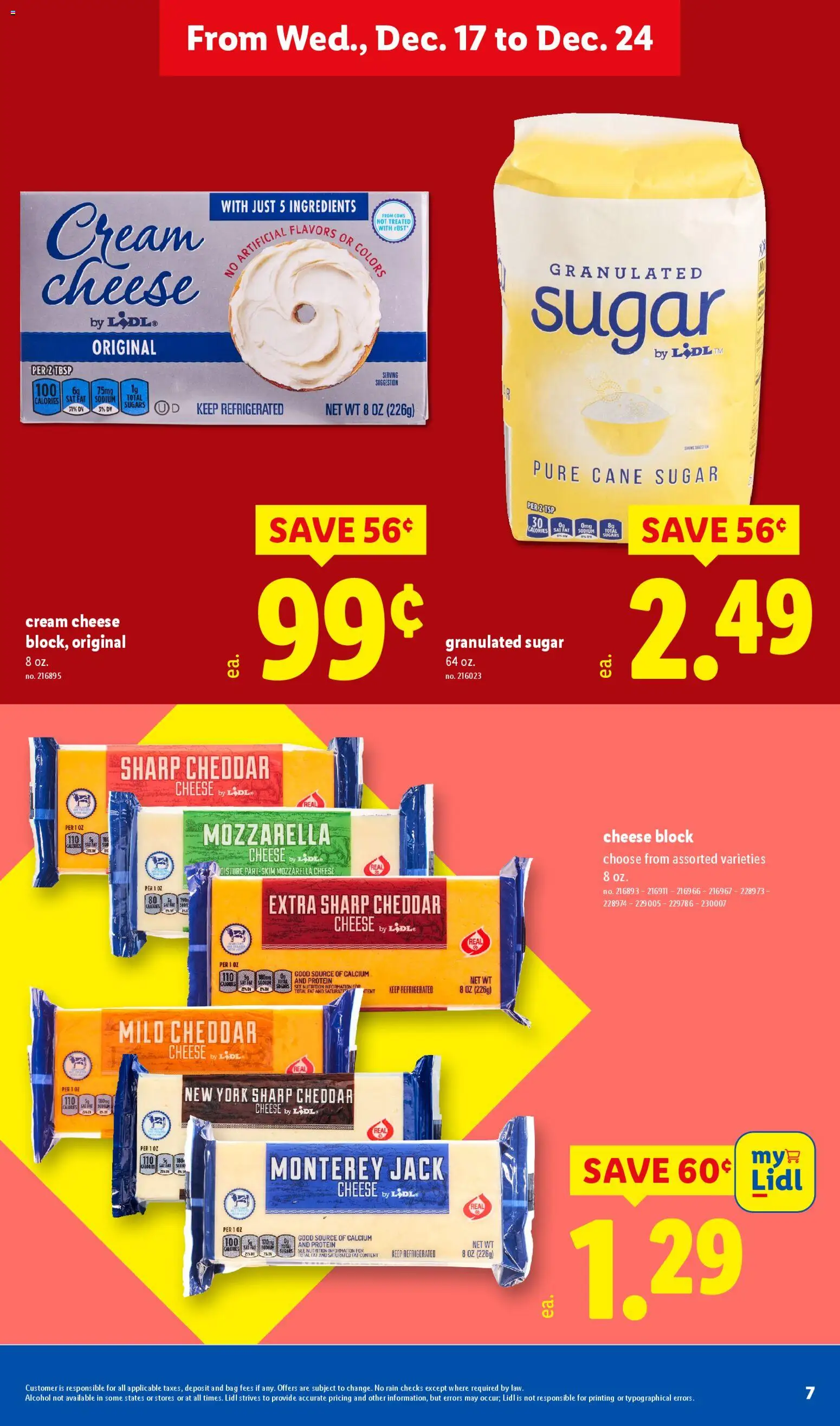 Lidl Weekly Ad - valid from 17.12.2025 | Page: 7 | Products: Pen, Cheese, Cream, Sugar