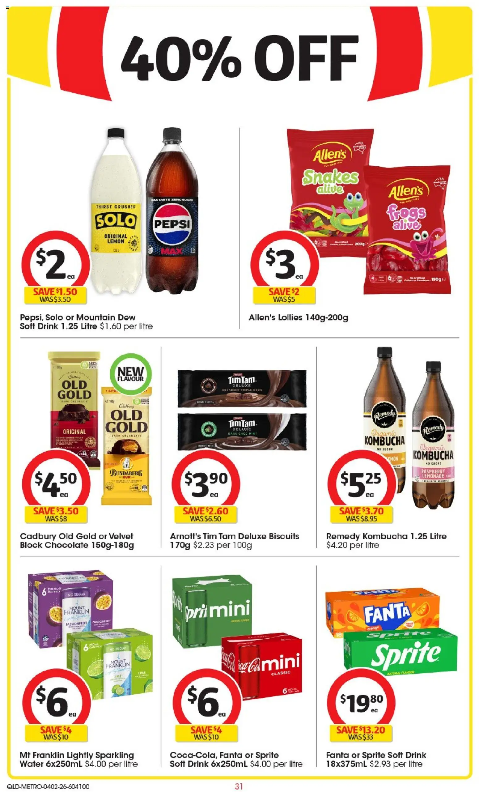 Coles catalogue - valid from 04.02.2026 | Page: 32 | Products: Pepsi, Biscuits, Water, Raspberry