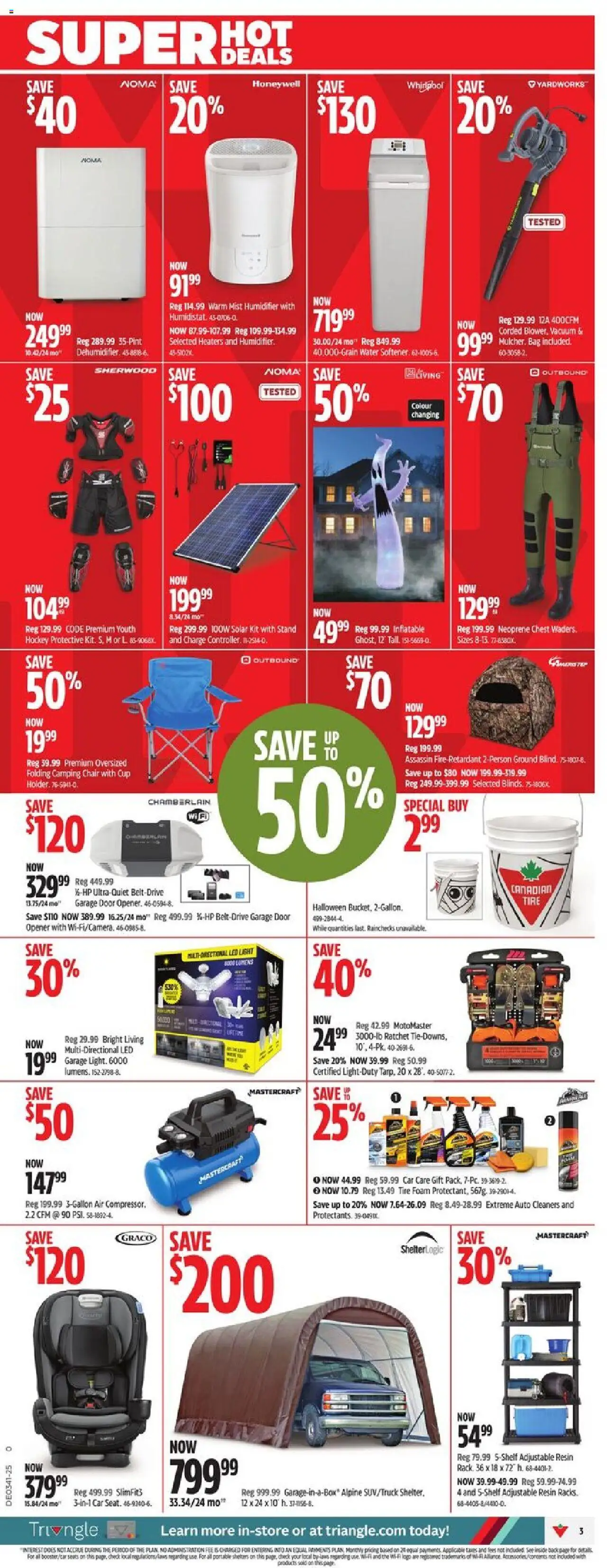 Canadian Tire flyer valid from 02.10.2025 | Page: 3 | Products: Bag, Chair, Oil