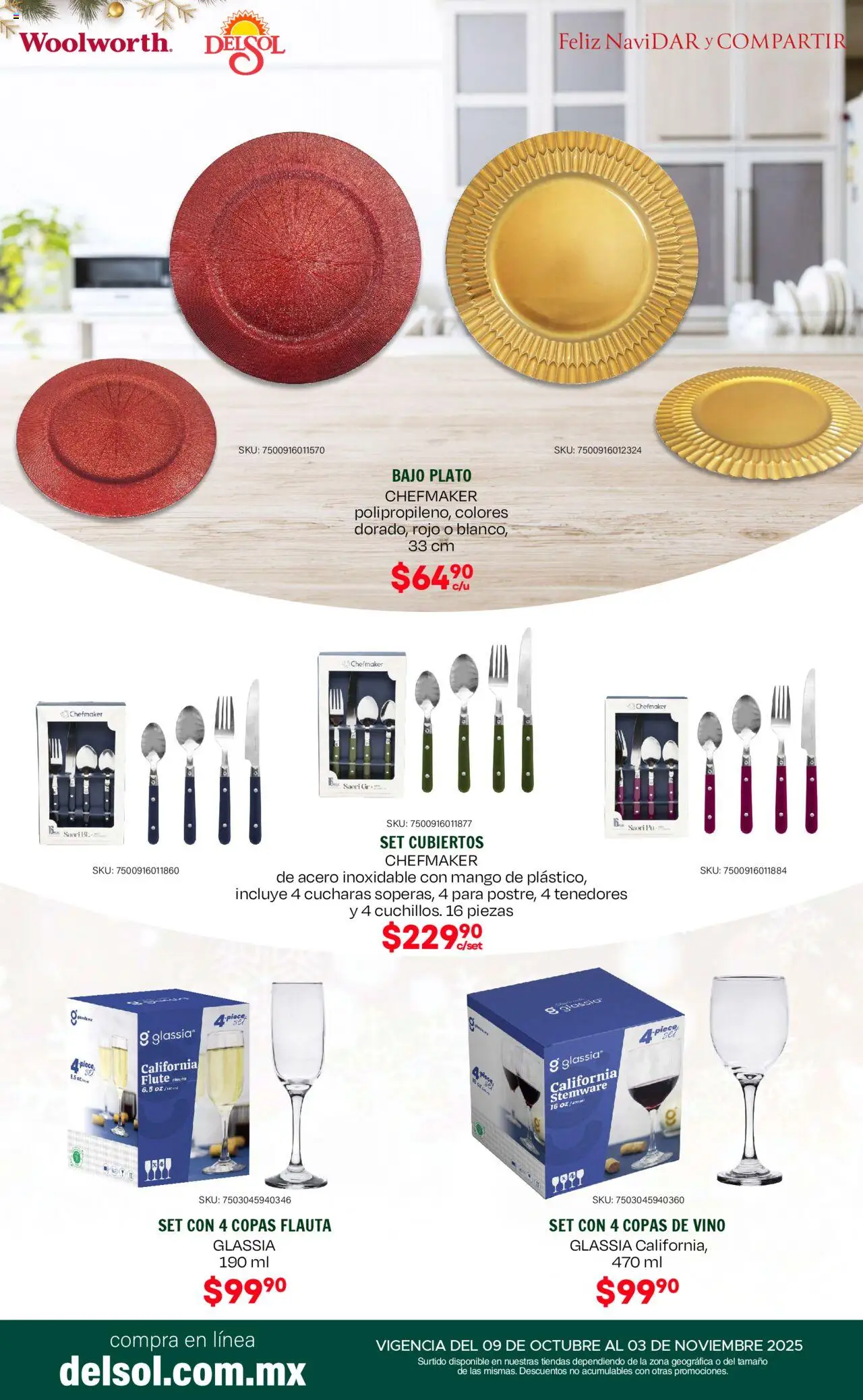 Nuevas ofertas de Del Sol y Woolworth válidas en toda la República Mexicana desde el 09.10.2025. ¡Encuentra las mejores ofertas en Del Sol y Woolworth - Catálogo Feliz NaviDar y Compartir ! | Página: 43 | Productos: Mango, Vino