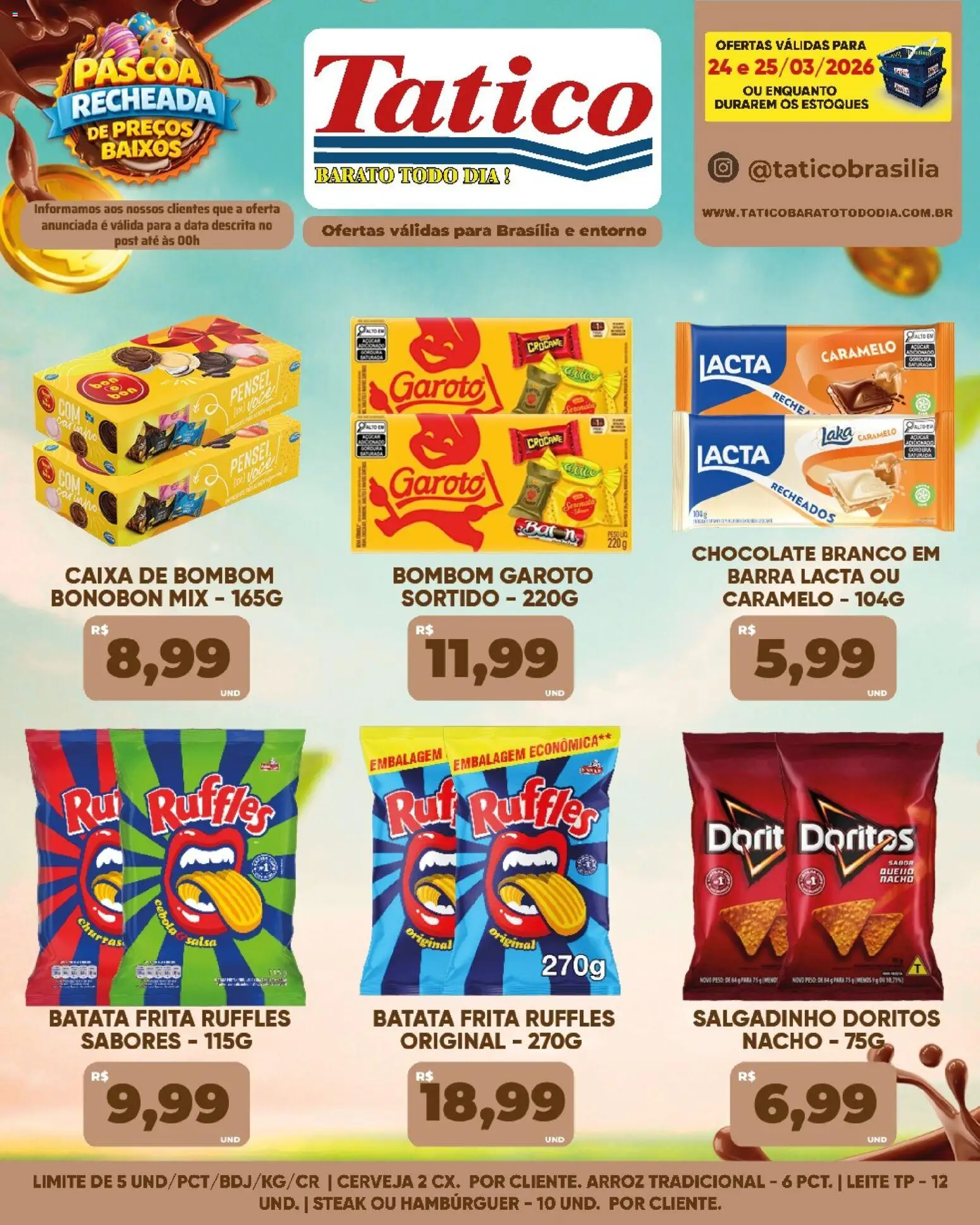 Tatico Folheto - válido de 24.03.2026 | Página: 5 | Produtos: Queijo, Chocolate, Bombom, Batata frita