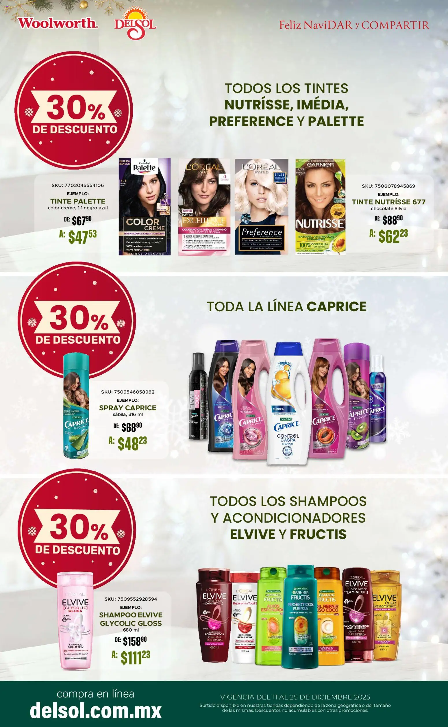 Nuevas ofertas de Del Sol y Woolworth válidas en toda la República Mexicana desde el 11.12.2025. ¡Encuentra las mejores ofertas en Del Sol y Woolworth catálogo! | Página: 35 | Productos: Crema, Brillo, Chocolate, Mascarilla