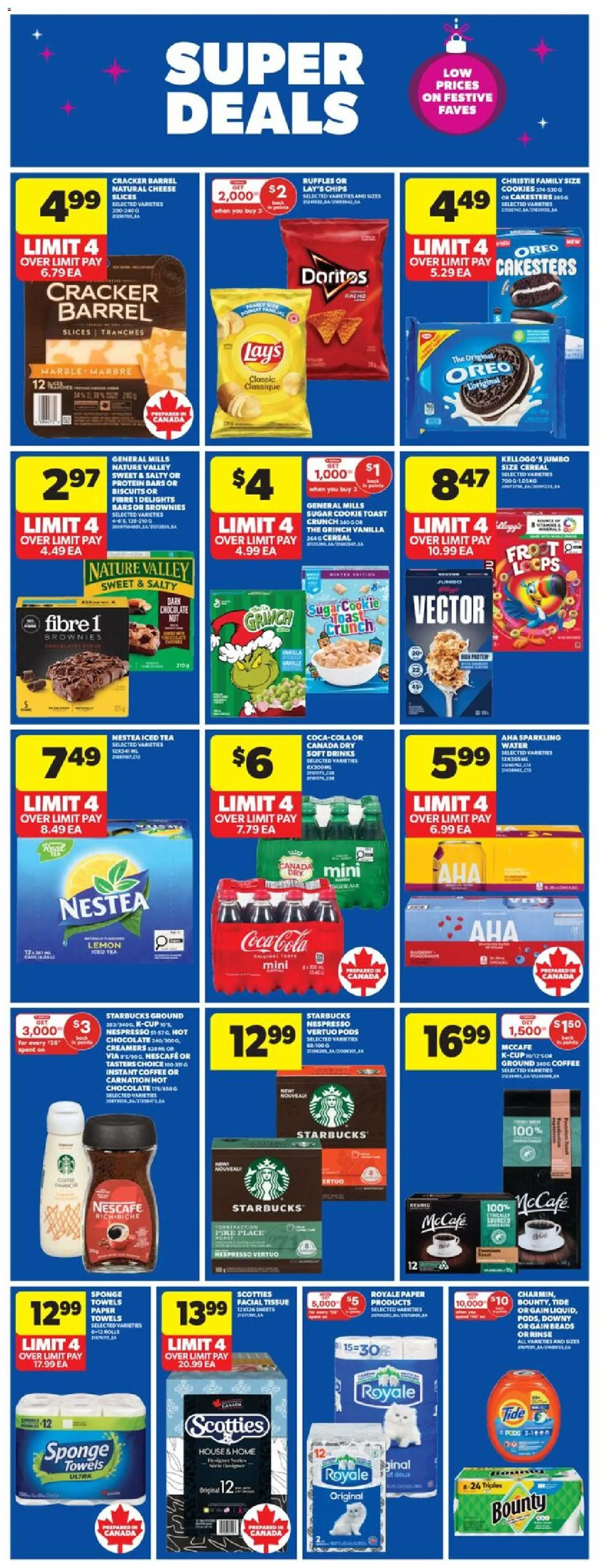 Real Canadian Superstore flyer valid from 04.12.2025 | Page: 20 | Products: Chips, Sponge, Coffee, Chocolate