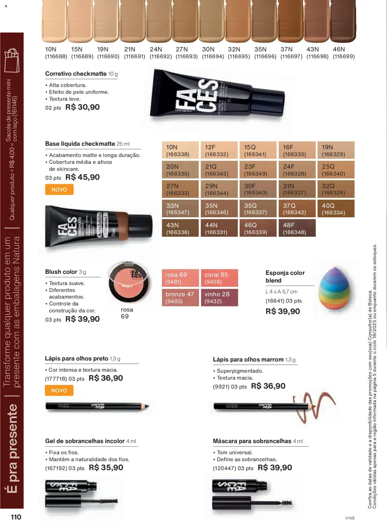 Natura Folheto - válido de 30.10.2025 | Página: 110 | Produtos: Blush, Esponja, Vinho, Base