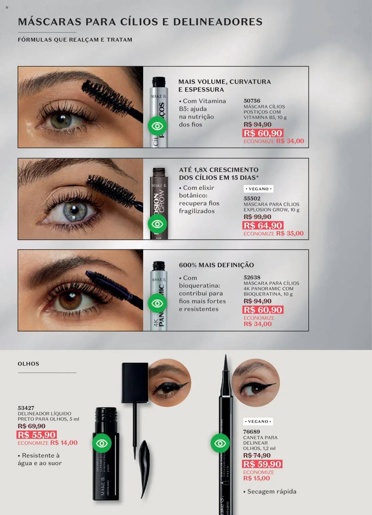 O Boticário Folheto - válido de 11.08.2025 | Página: 125 | Produtos: Máscara para cílios, Delineador, Caneta